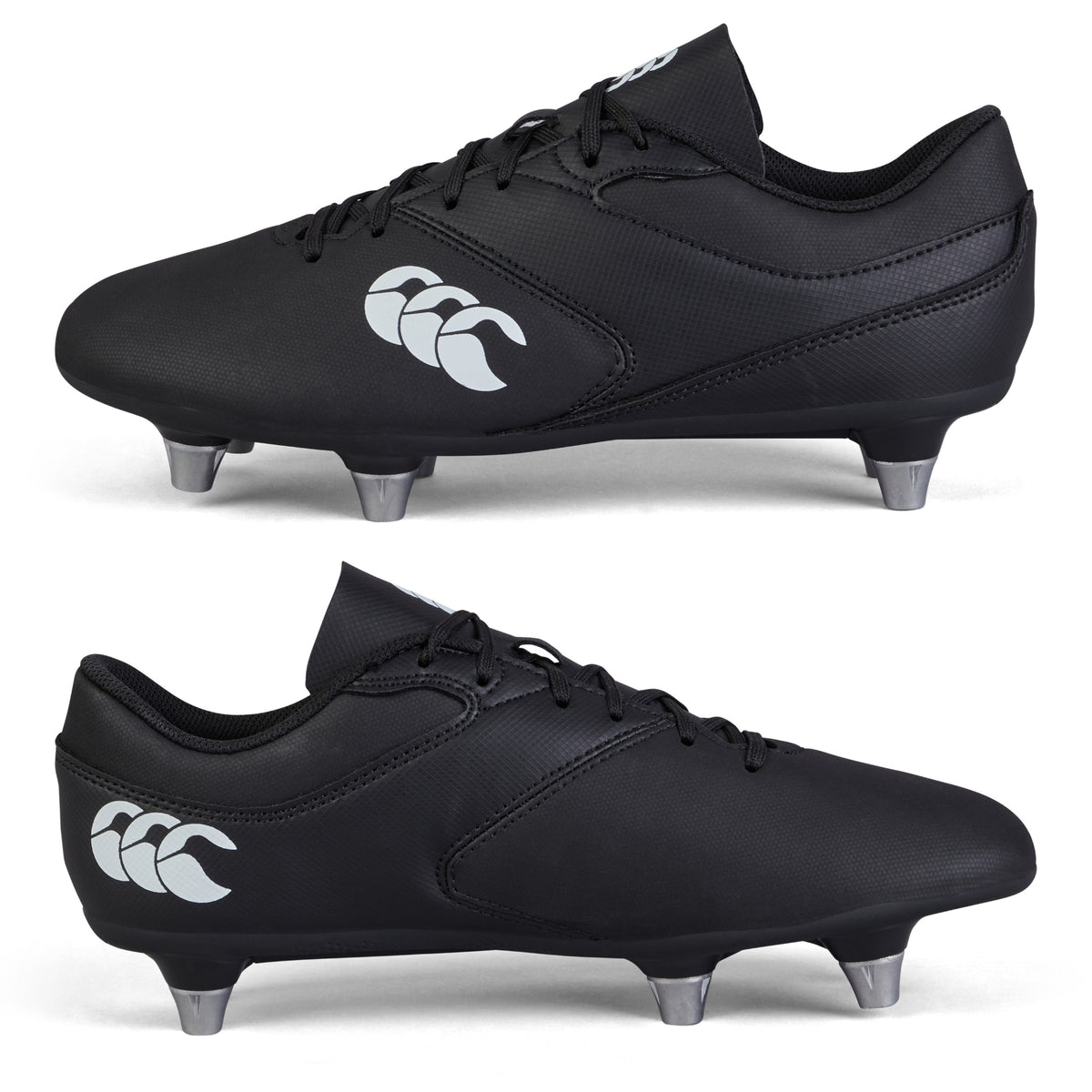 Canterbury Junior Phoenix Raze Soft Ground Rugby Boots: Black/White