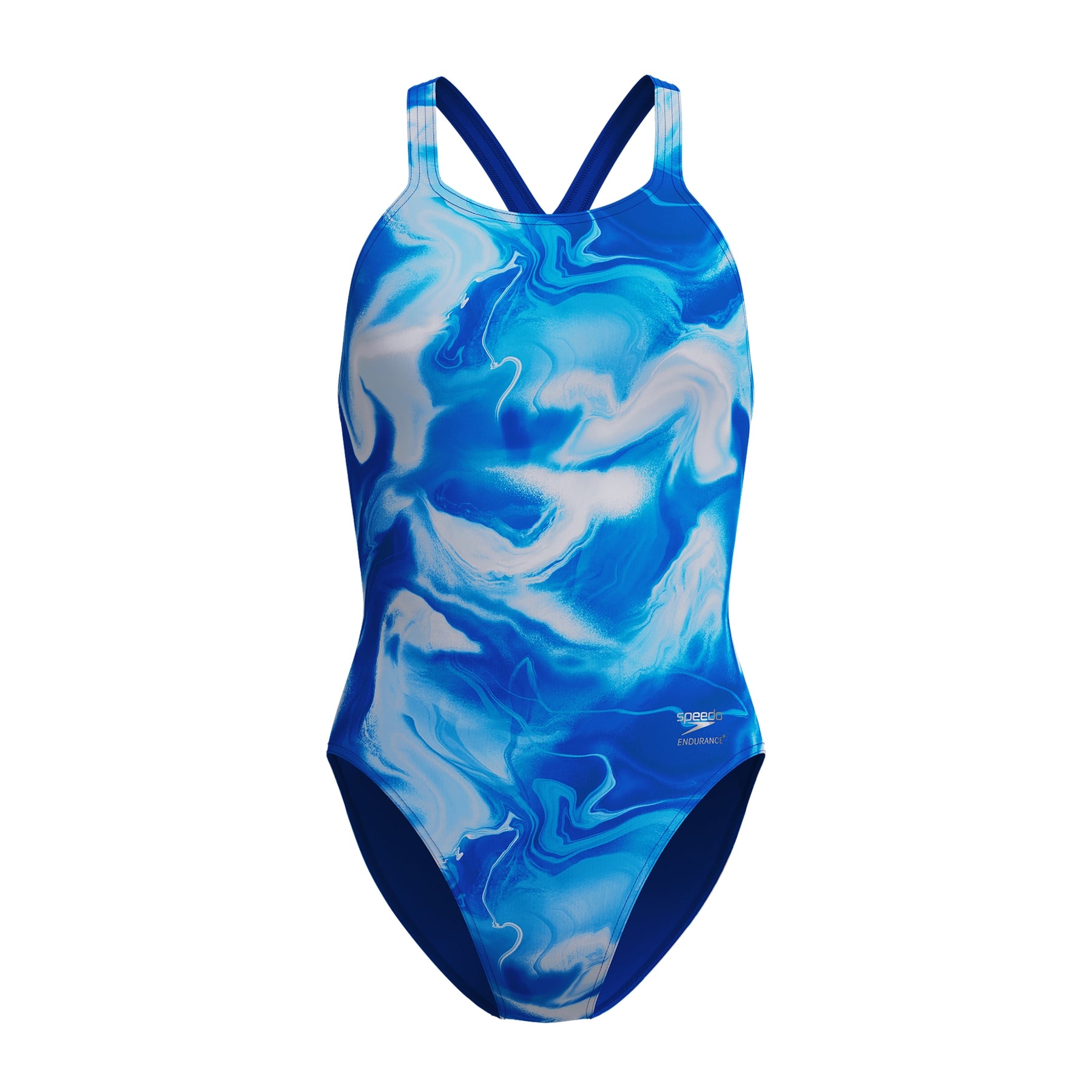 Speedo Women's Printed Powerback Swimsuit: Blue