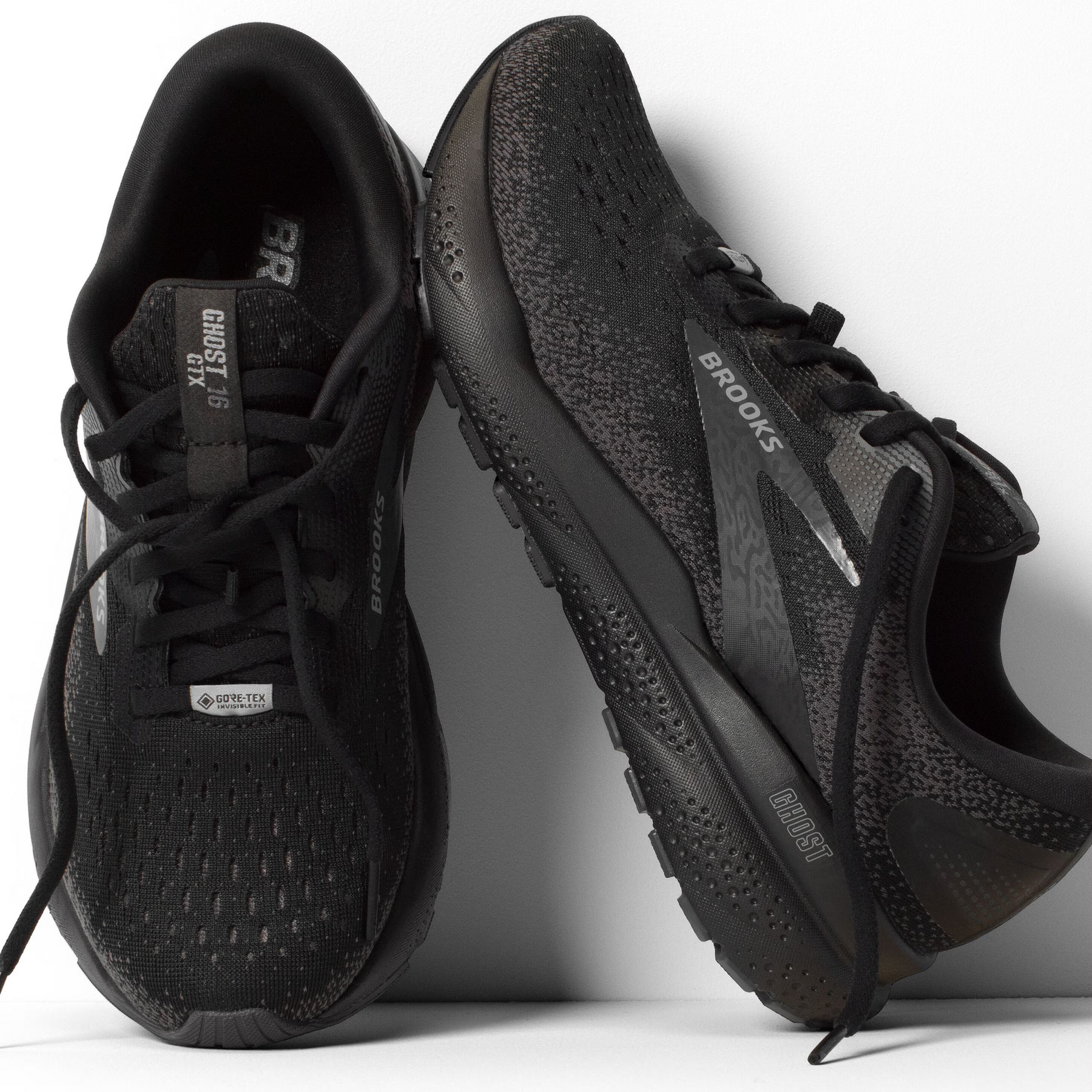 Brooks Ghost 16 GTX Mens Running Shoes: Black/Ebony