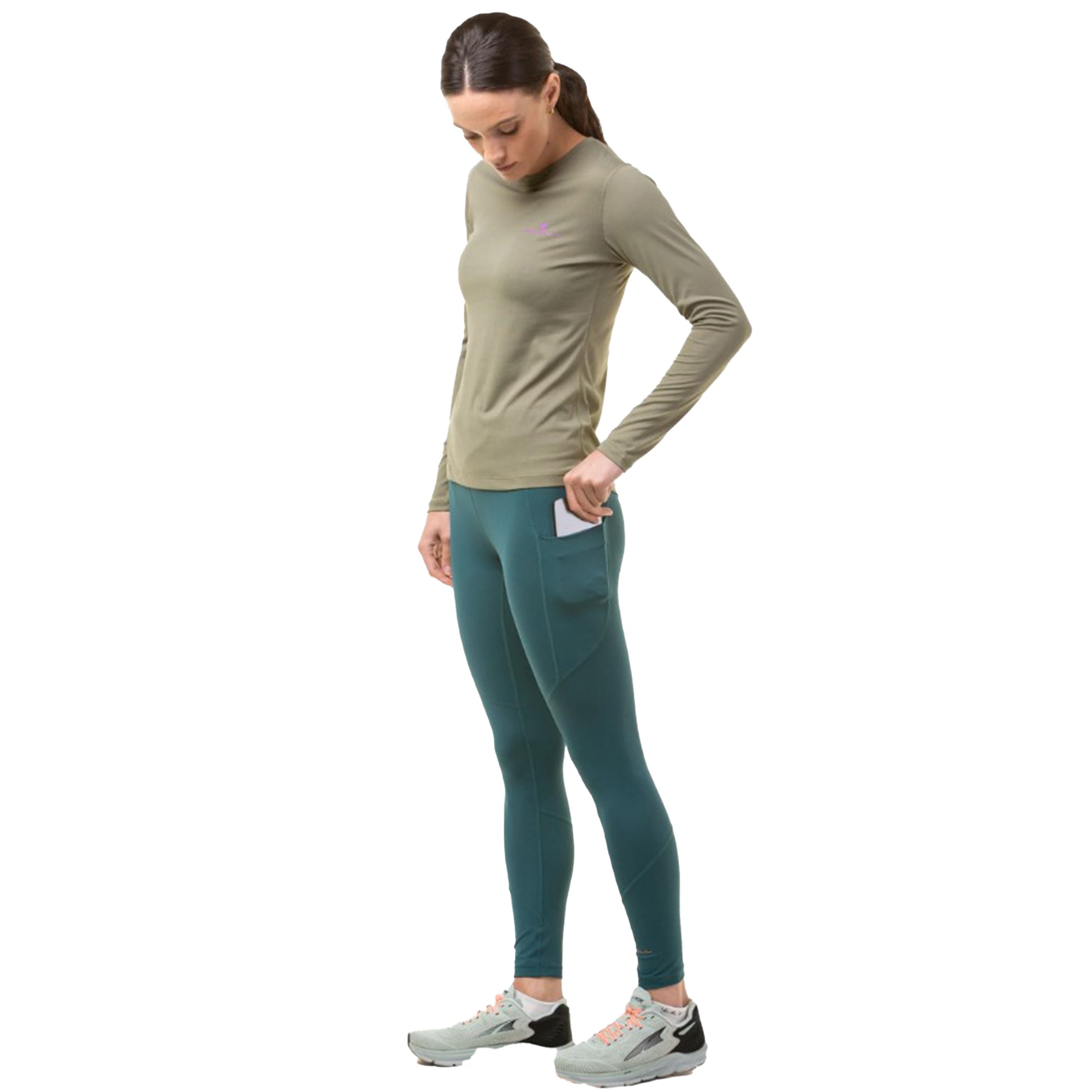 Ronhill Womens Tech Tight: Deep Lagoon/Copper