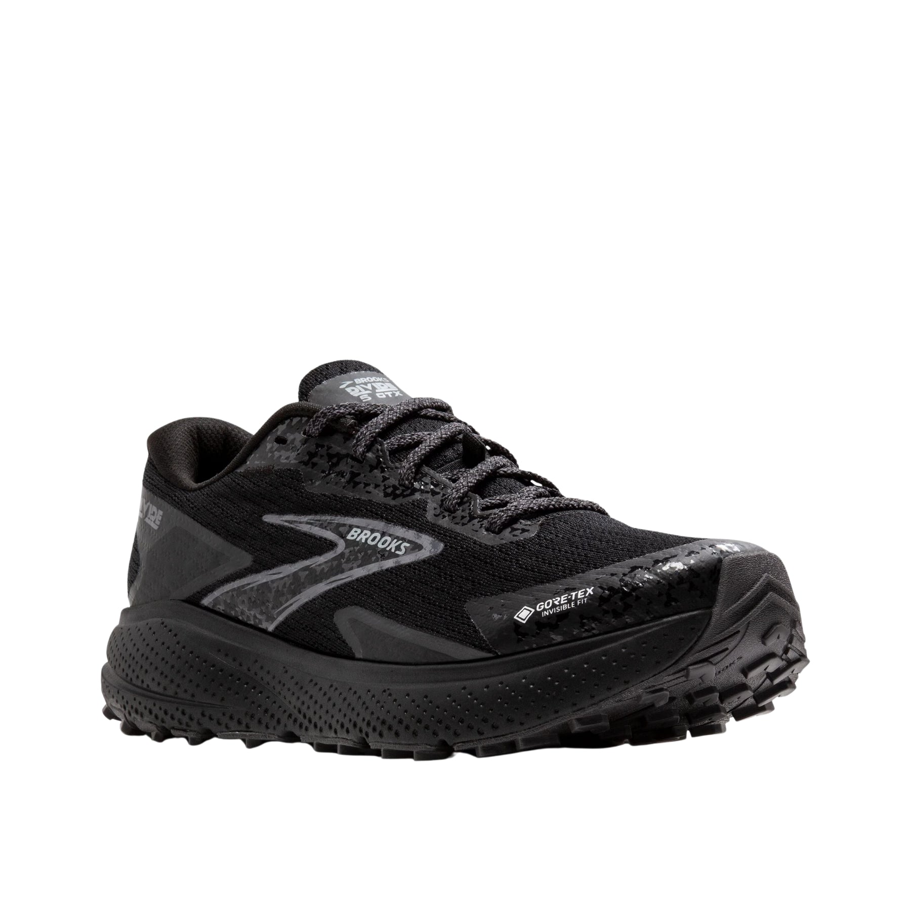 Brooks Divide 5 GTX Mens Trail Running Shoes: Black/Alloy/Primer Grey