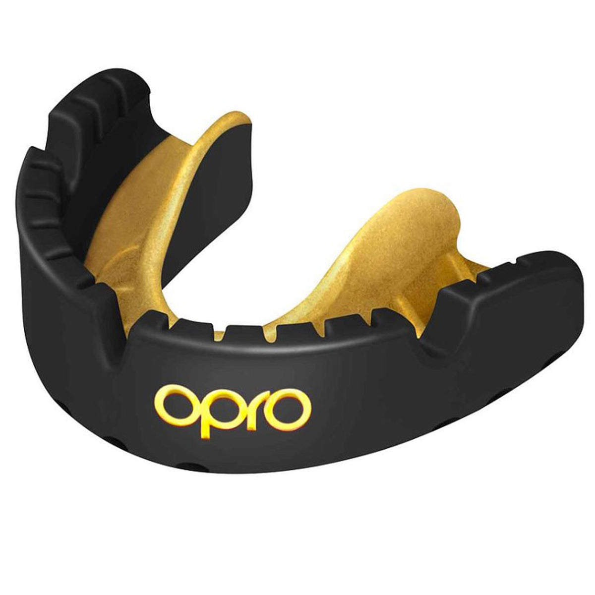 Opro Gold Junior Self-Fit Mouthguard For Braces: Black/Gold