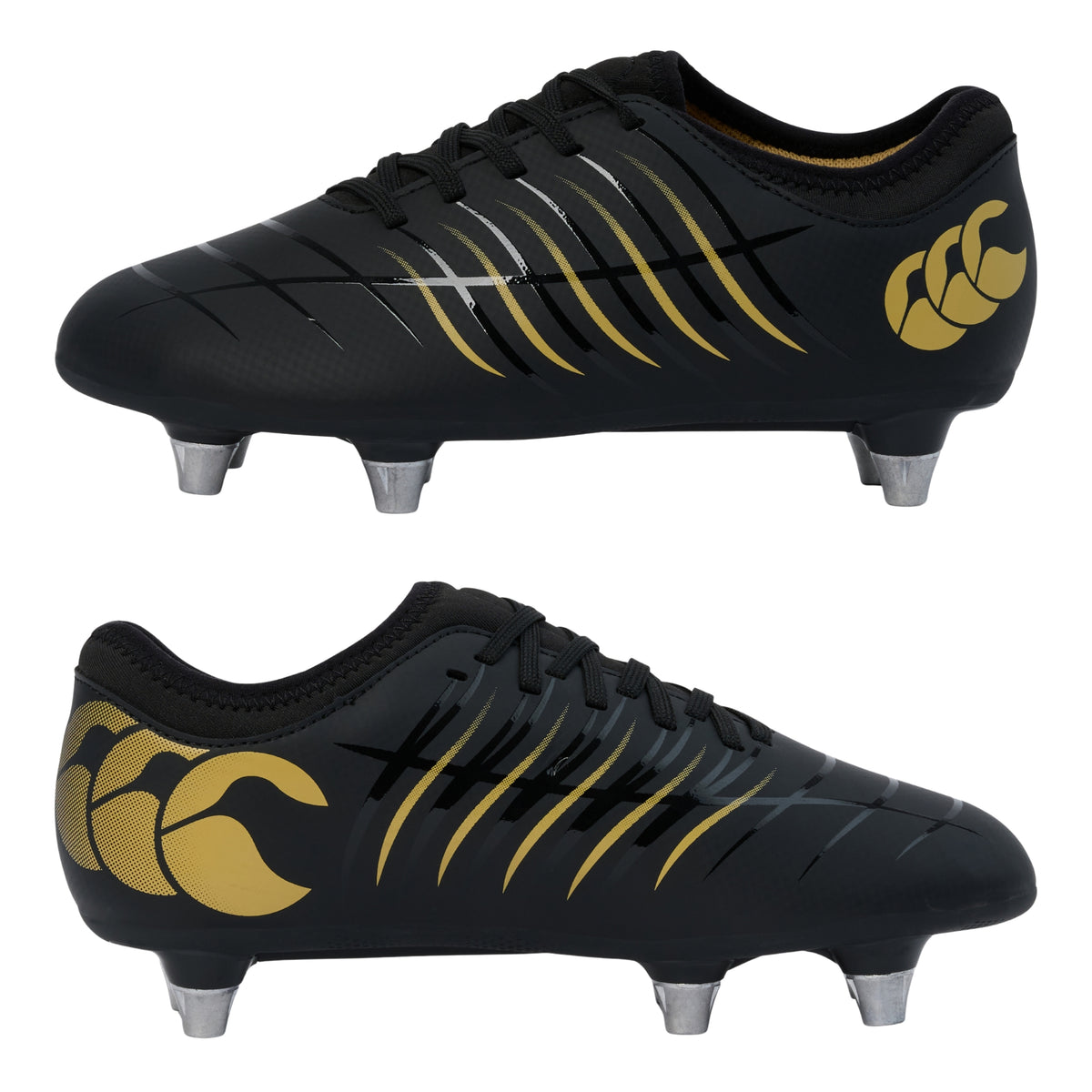 Canterbury Junior Phoenix 2.0 Soft Ground Rugby Boots: Black