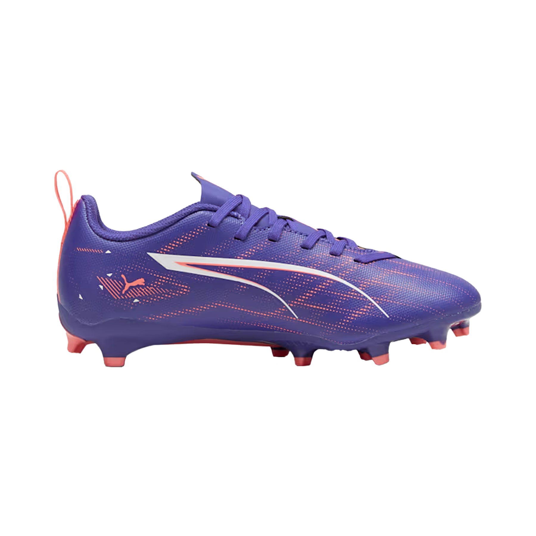 Puma Ultra 5 Play FG/AG Junior Football Boots: Lapis Lazuli/White/Sunset Glow