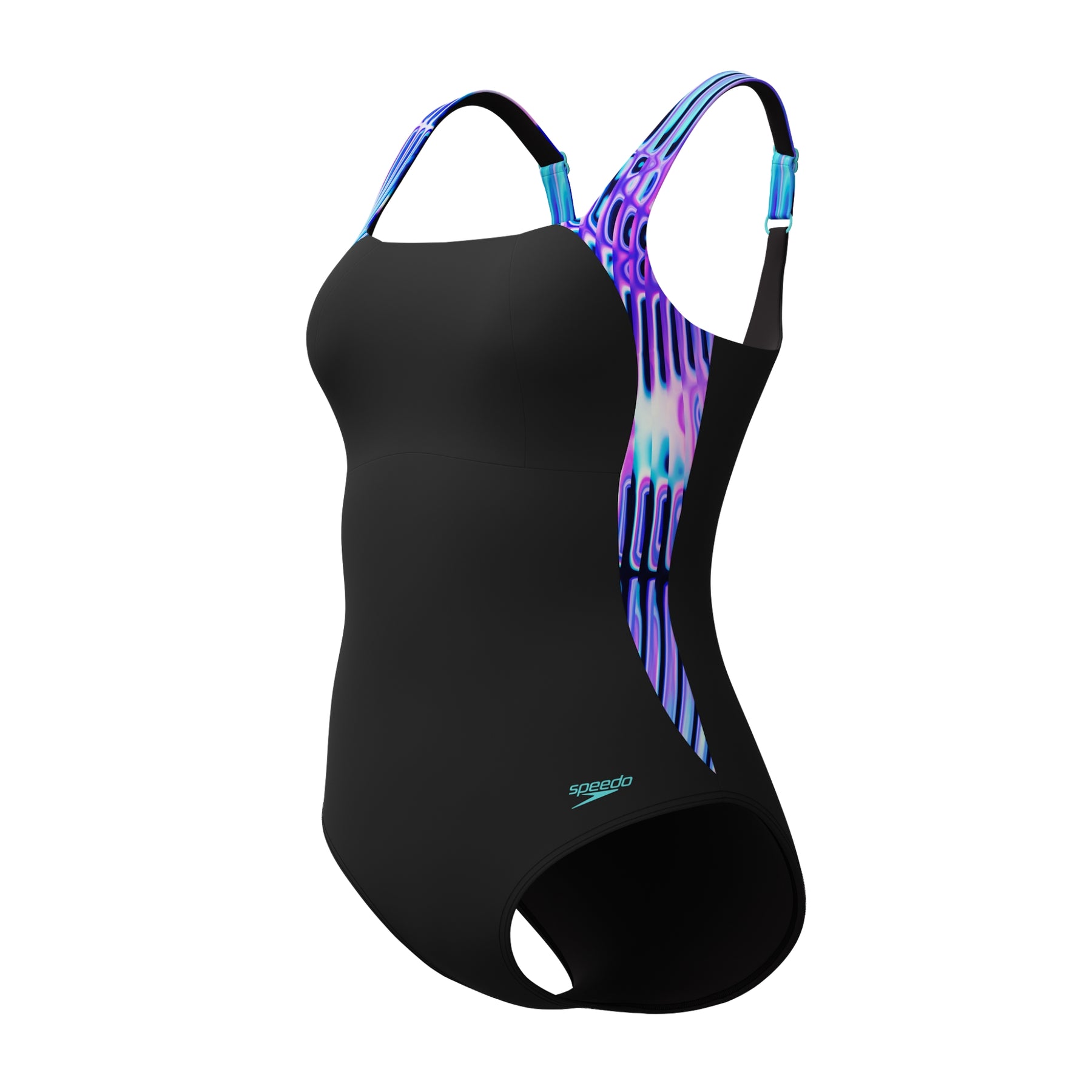Speedo Women's LunaLustre Printed Swimsuit: Blue/Purple