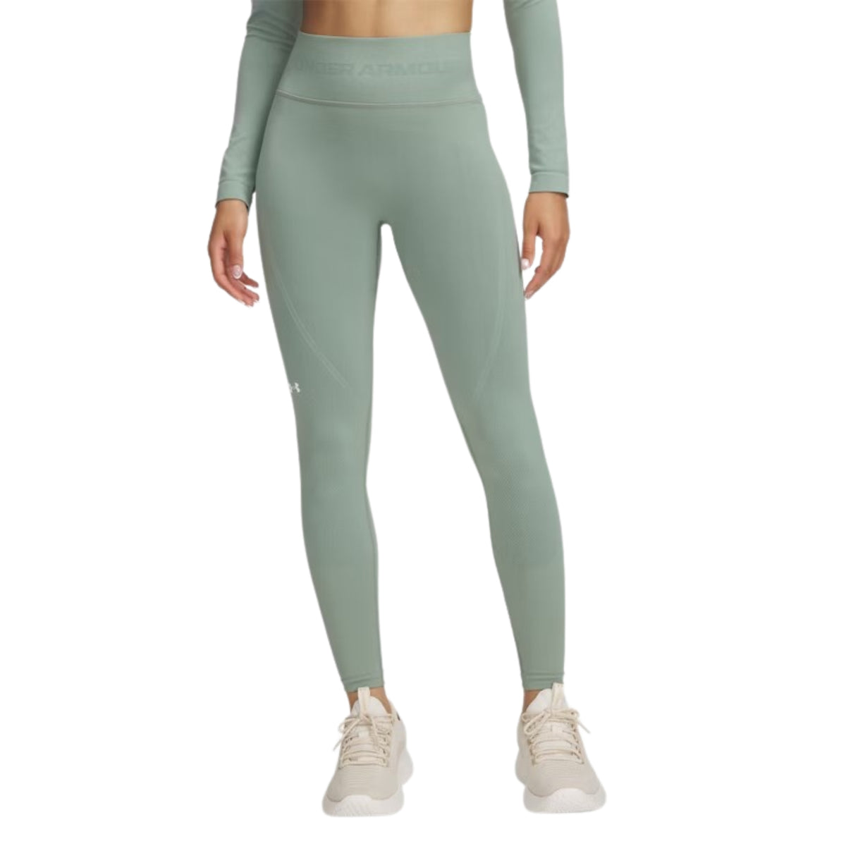 Under Armour Womens Train Seamless Leggings 2025: Silica Green/White