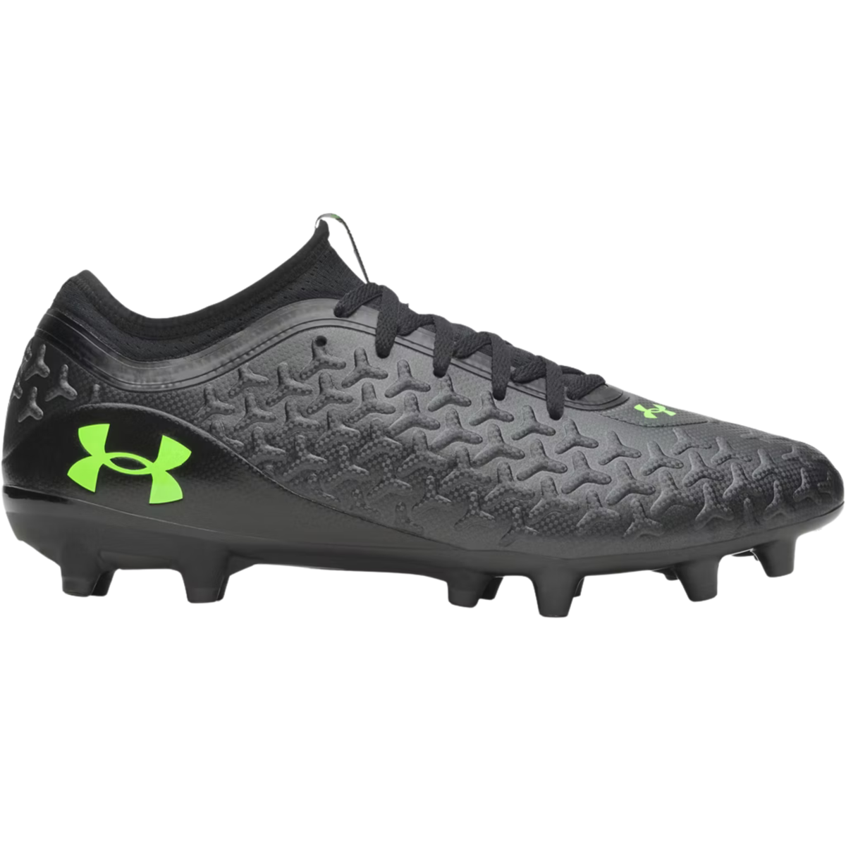 Under Armour Magnetico Select 6 FG Football Shoes: Metallic Black/Hyper Green