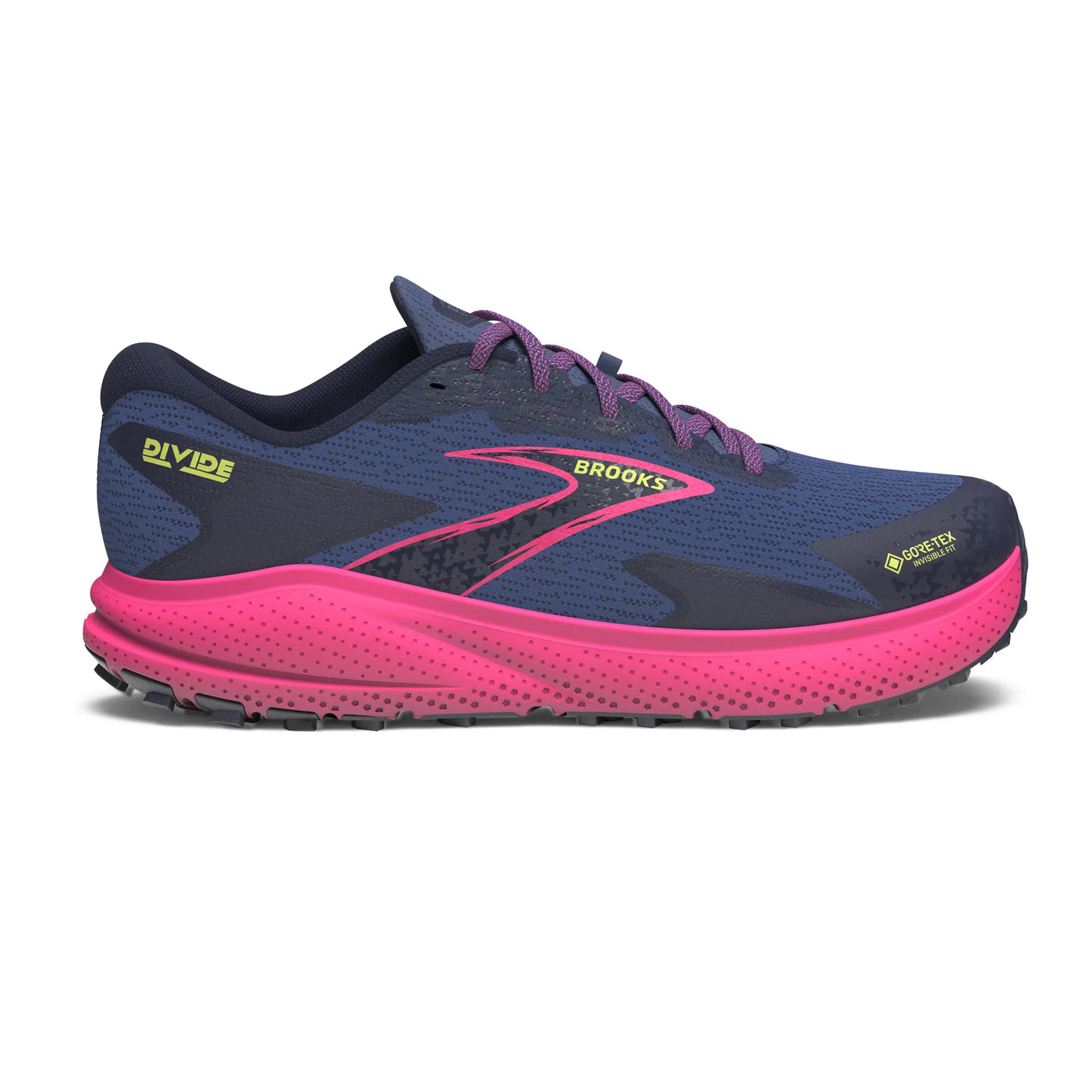 Brooks Divide 5 GTX Women's Trail Running Shoes: Grey Blue/Pink/Lime