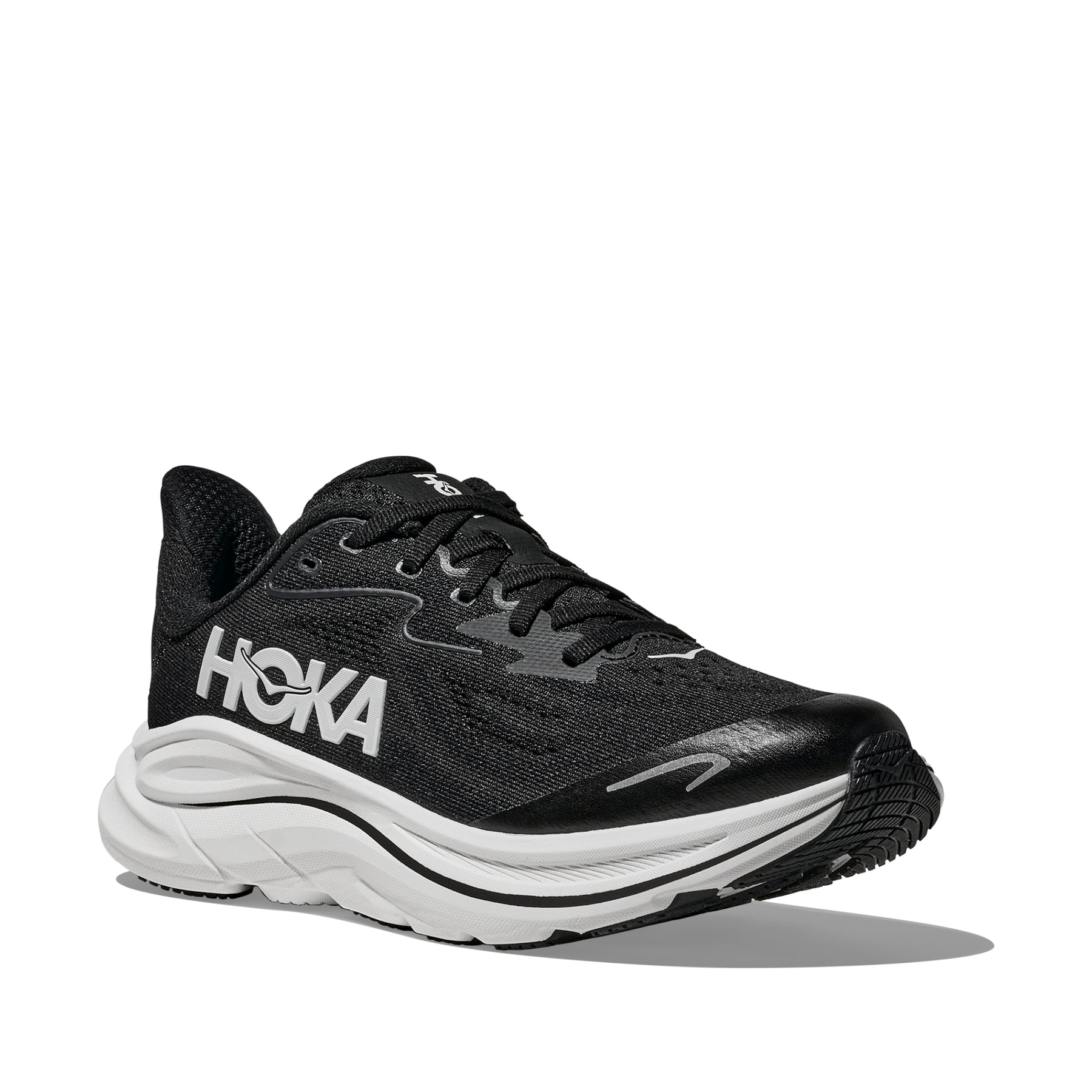 Hoka Clifton 10 Junior Running Shoes: Black/White