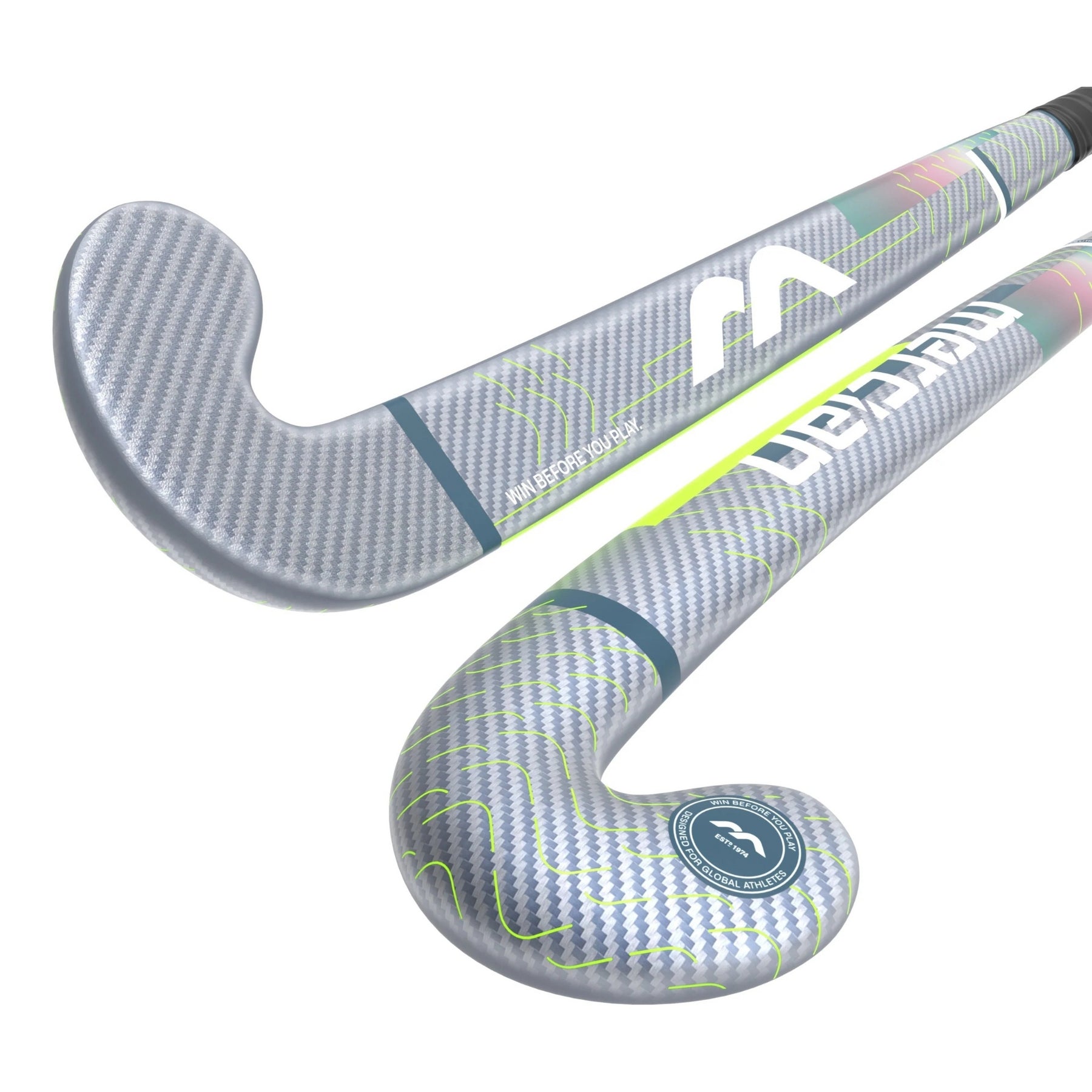 Mercian Evolution CKF85 Pro Hockey Stick: Silver Carbon/Lime