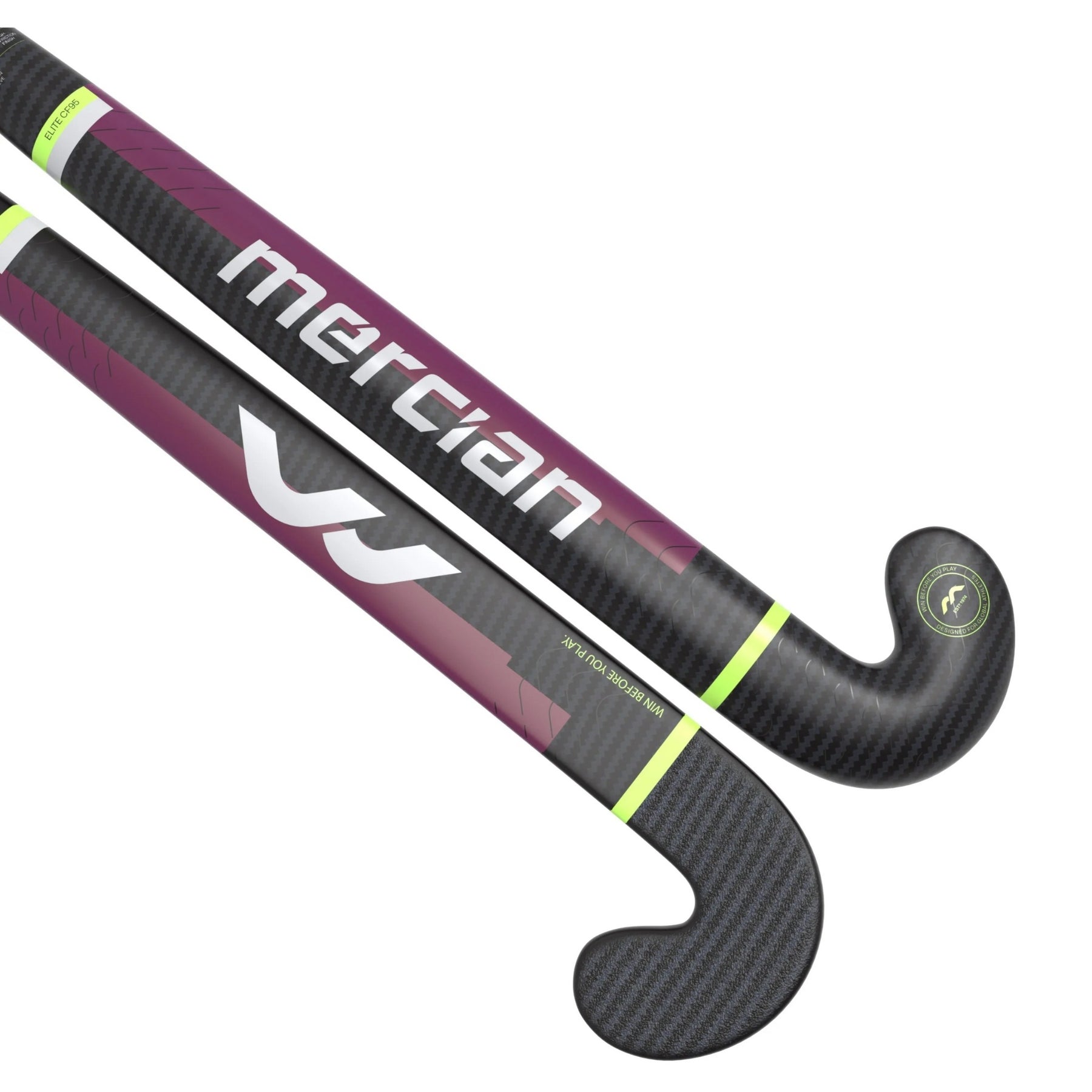 Mercian Elite CF95 Pro Hockey Stick: Carbon/Red Irridescent