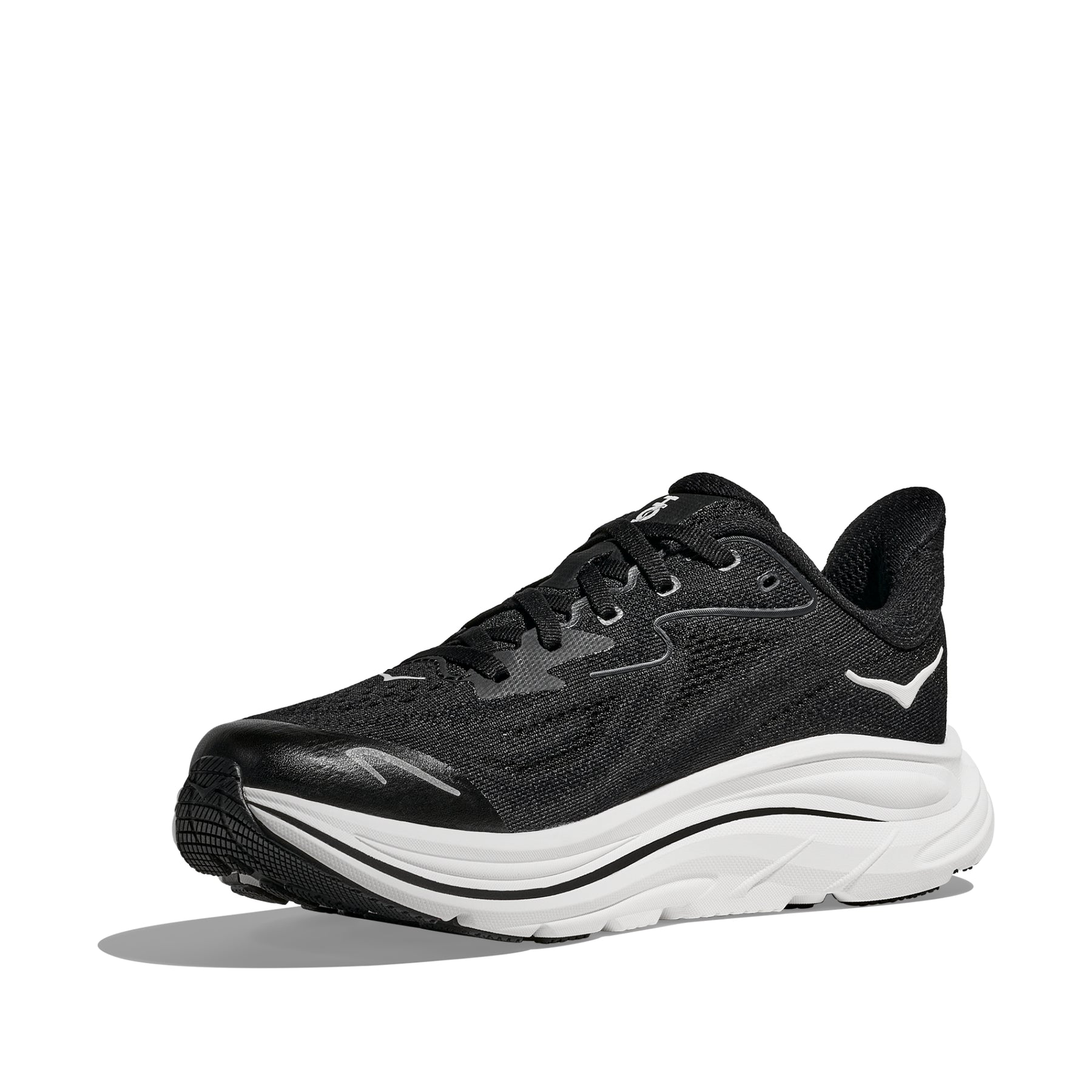 Hoka Clifton 10 Junior Running Shoes: Black/White