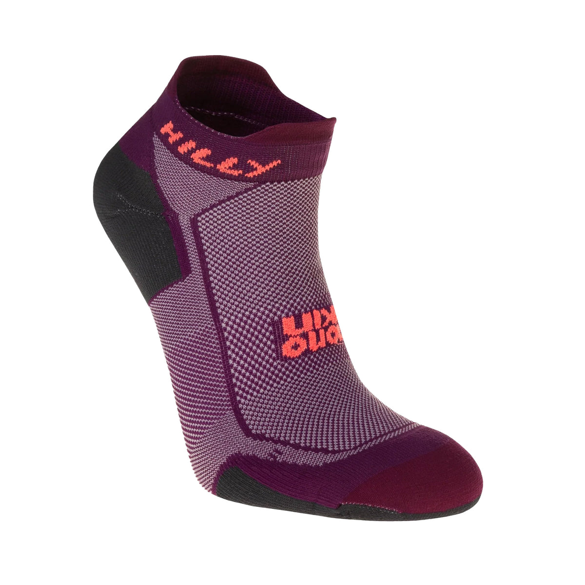 Hilly Active Socklet Min: Grape Juice/Charcoal