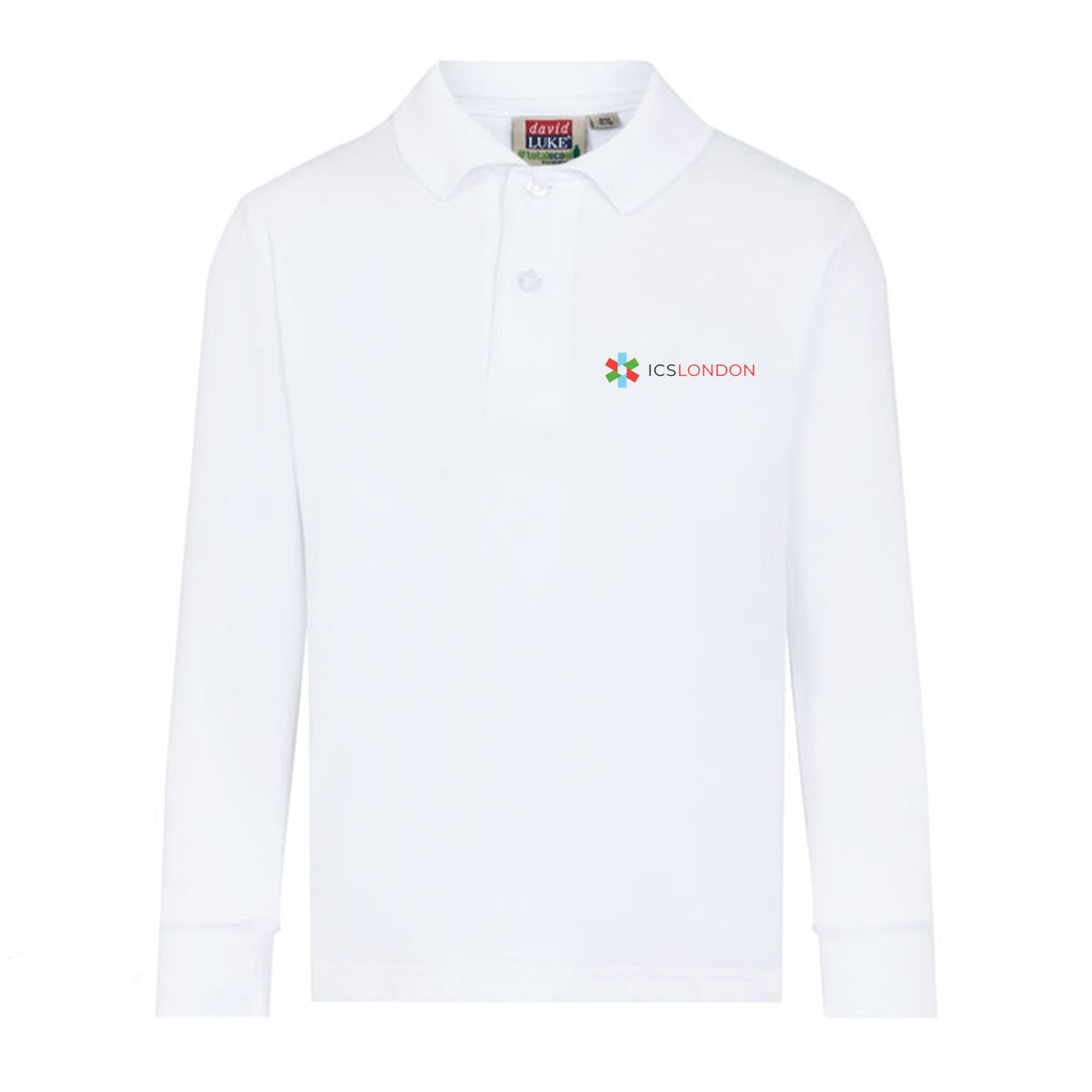 ICS London Long Sleeve Polo Shirt: White
