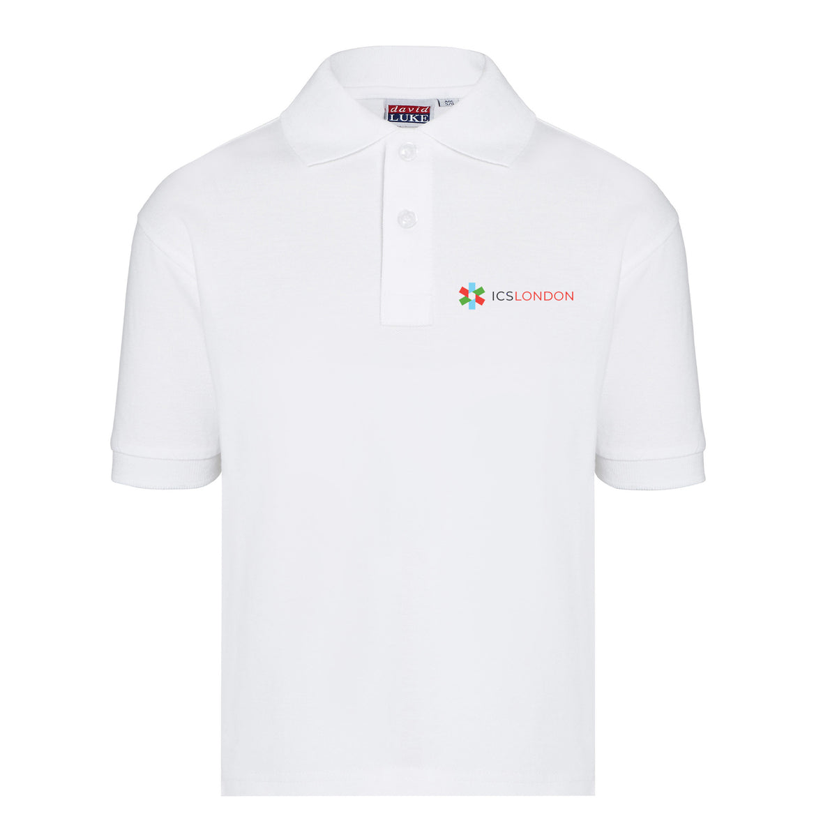 ICS  London Short Sleeve Polo Shirt: White