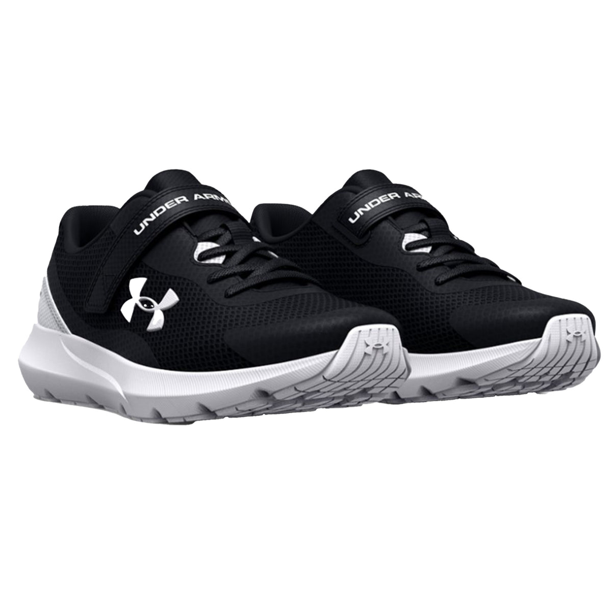 Under Armour Surge 3 Kids Running Shoes: Black/White