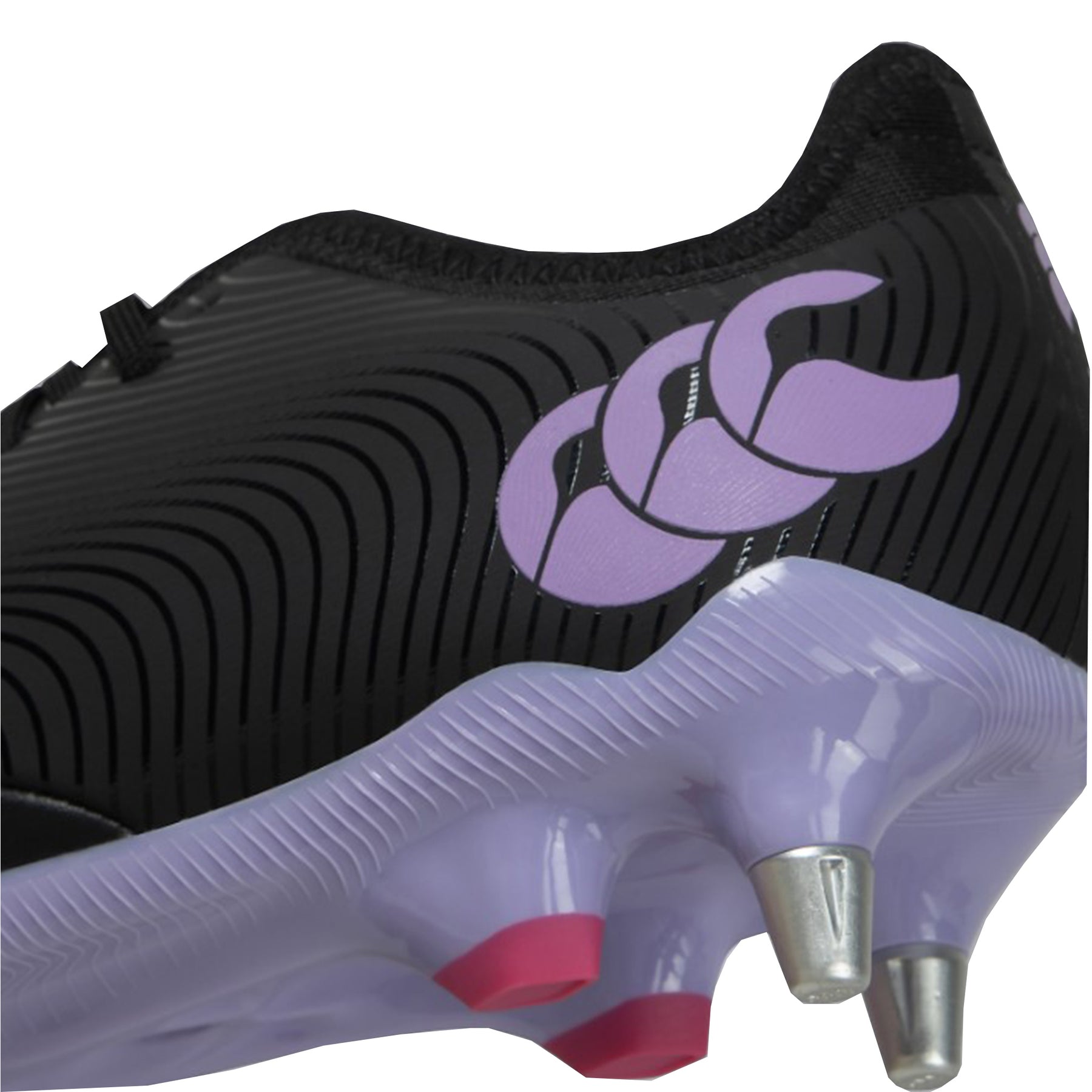 Canterbury Phoenix Genesis Pro Soft Ground Rugby Boots: Black/Purple