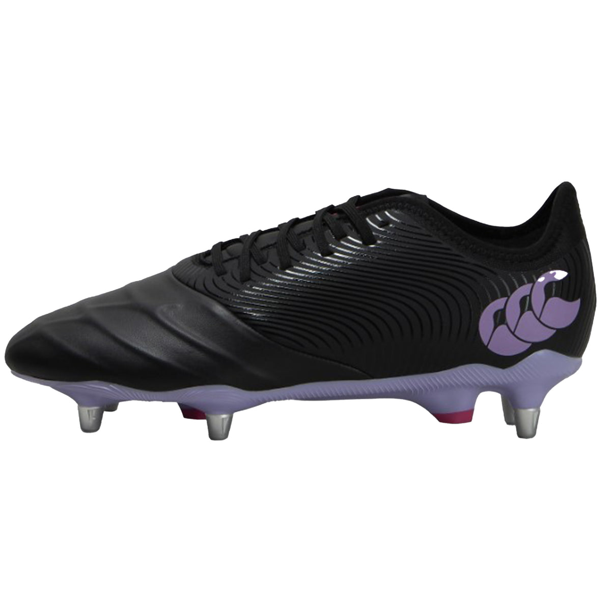 Canterbury Phoenix Genesis Pro Soft Ground Rugby Boots: Black/Purple