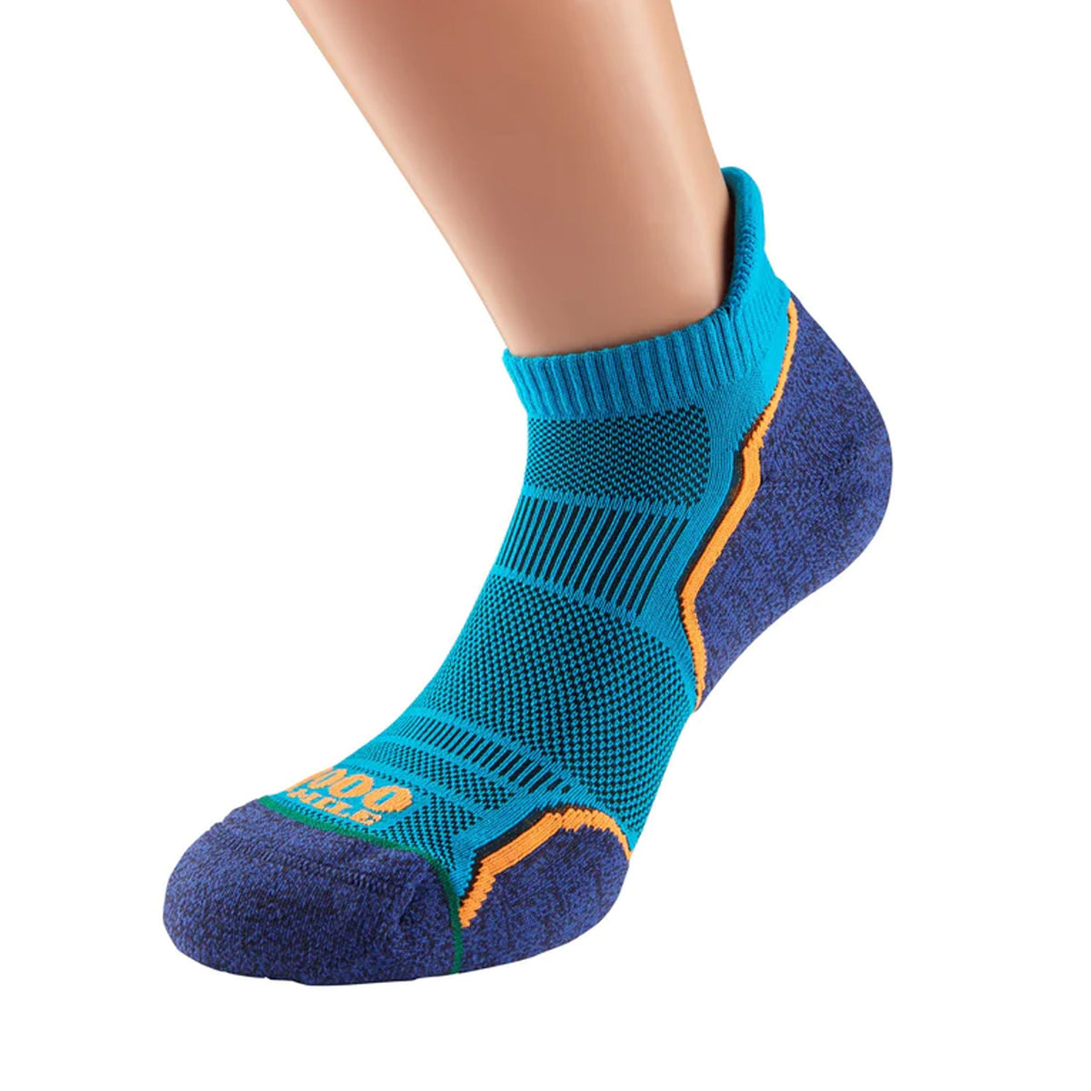 Thousand Mile Run Socklet Twinpack: Kingfisher/Navy