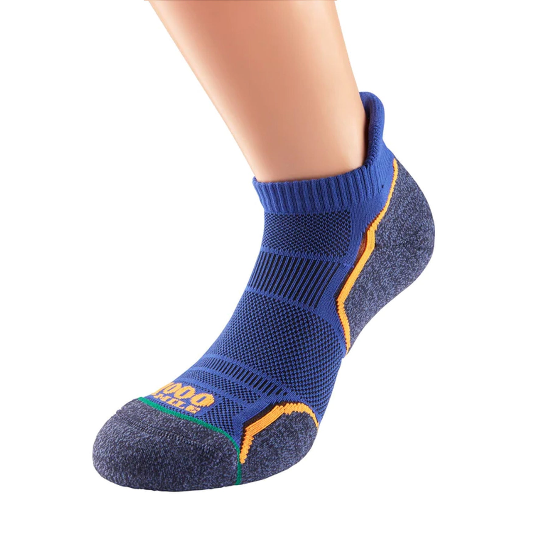 Thousand Mile Run Socklet Twinpack: Kingfisher/Navy