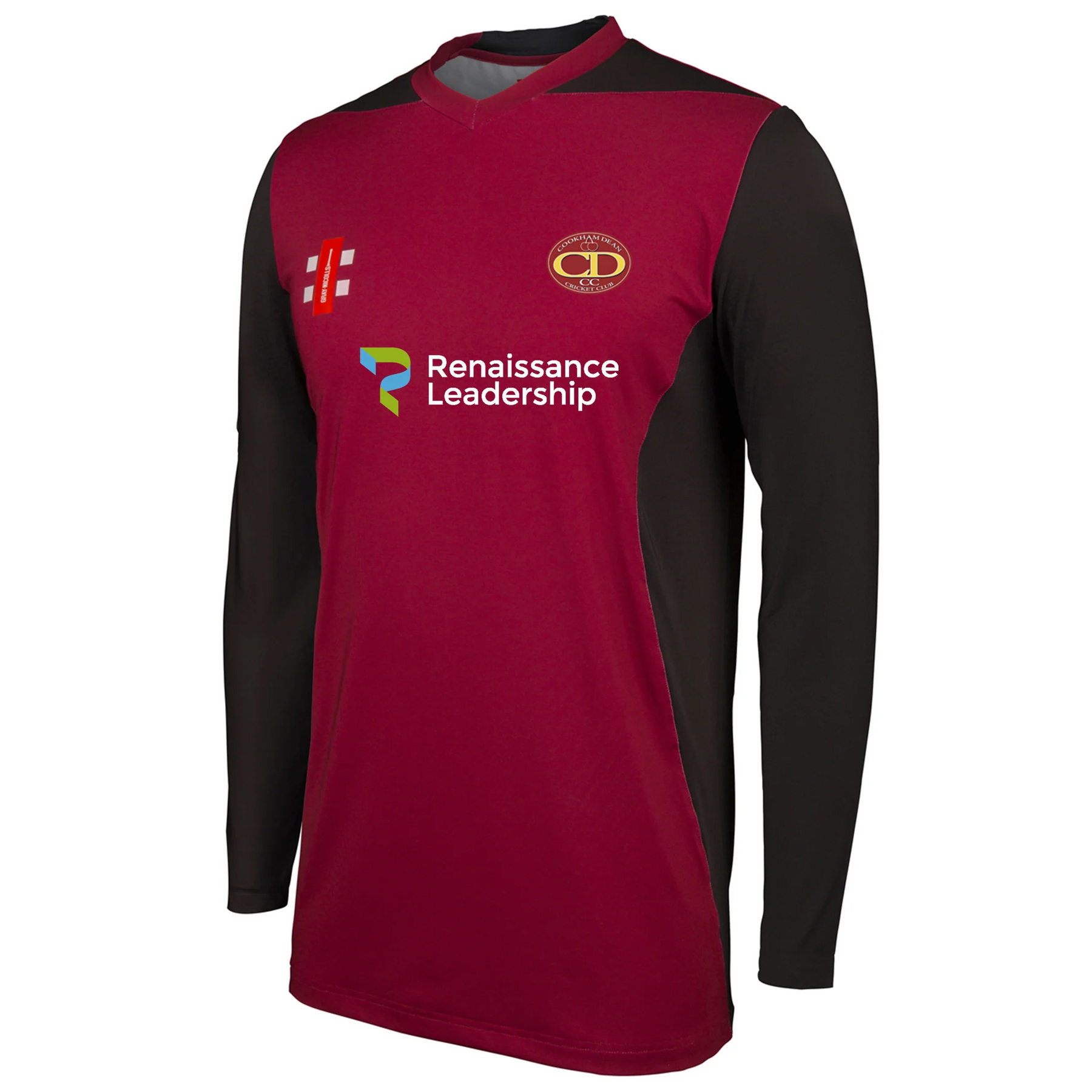 Cookham Dean CC Mens T20 Long Sleeve Shirt: Maroon/Black