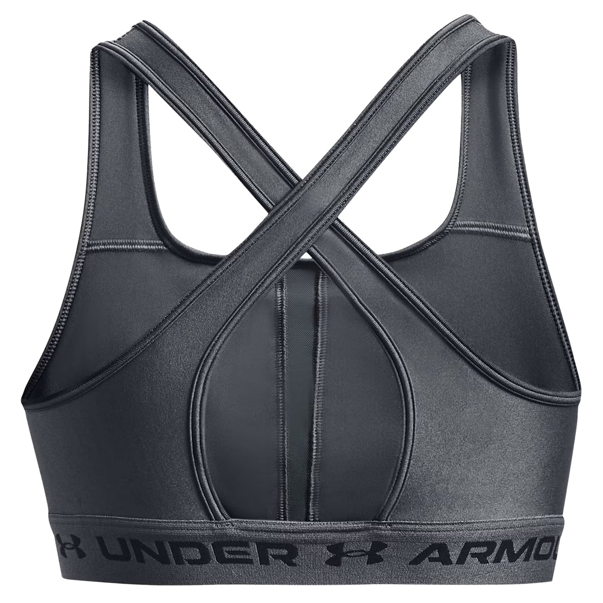 Under Armour Womens Mid Crossback Sports Bra: Pitch Grey