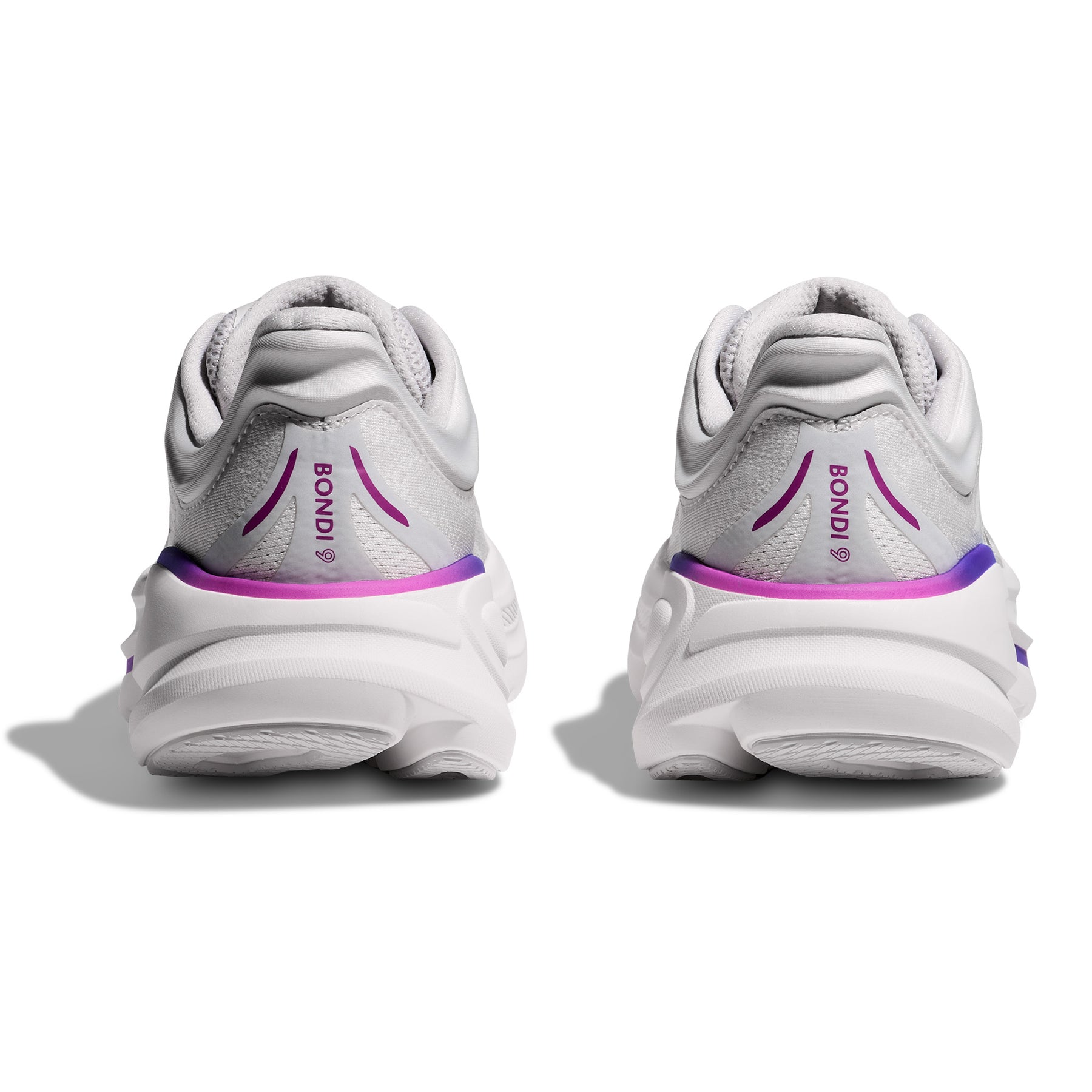 Hoka Bondi 9 Women's Running Shoes: Cosmic Grey/White