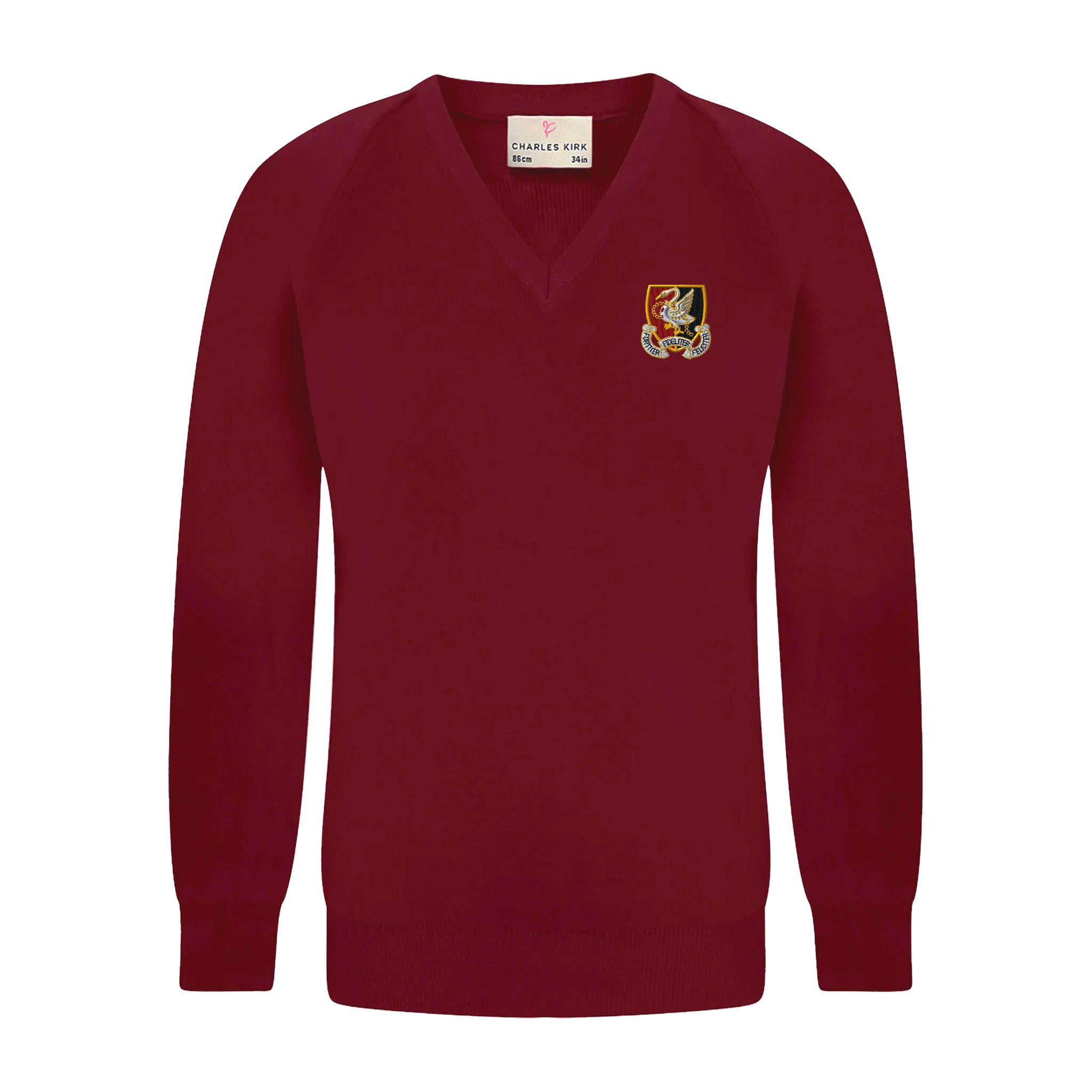 Wycombe High School V Neck Jumper: Burgundy