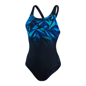 Speedo Women's Hyperboom Placement Muscleback Swimsuit: Navy/Blue