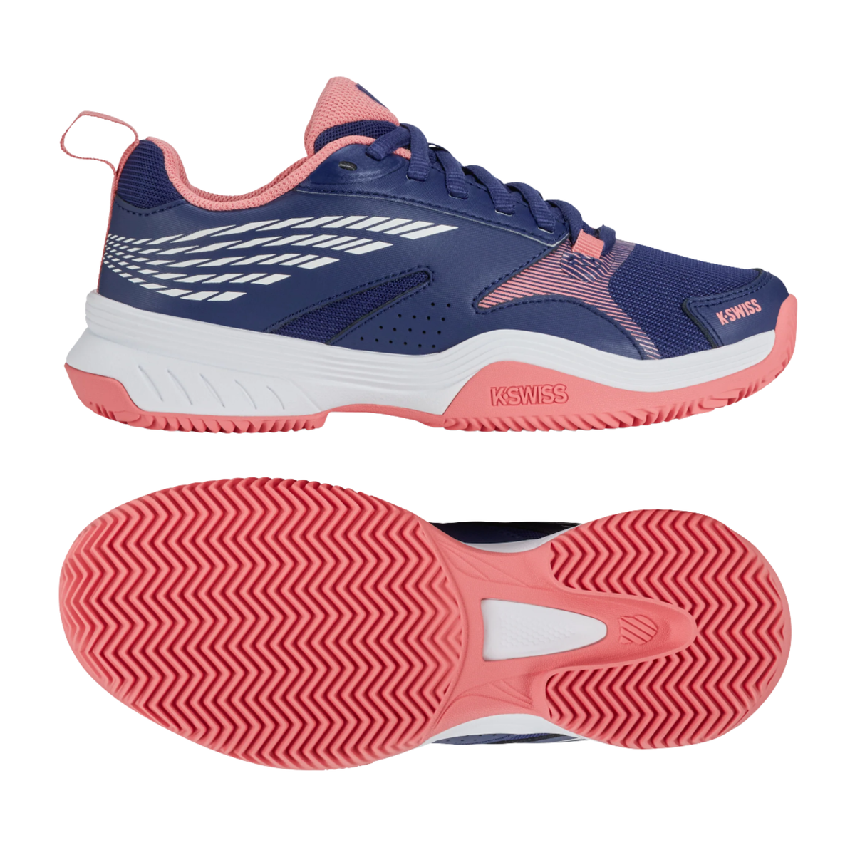 K Swiss Court Speedex HB Tennis Shoes: Estate Blue/White/Strawberry Ice