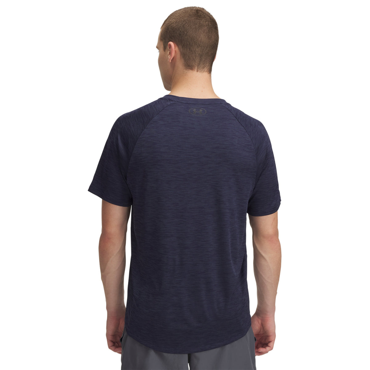 Under Armour Mens Tech Textured Short Sleeve Tee: Downpour Grey/Black