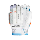 Shrey Meta VR Cricket Batting Gloves: White/Turquoise