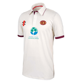 Cookham Dean CC Performance Shirt Short Sleeve: Ivory/Maroon