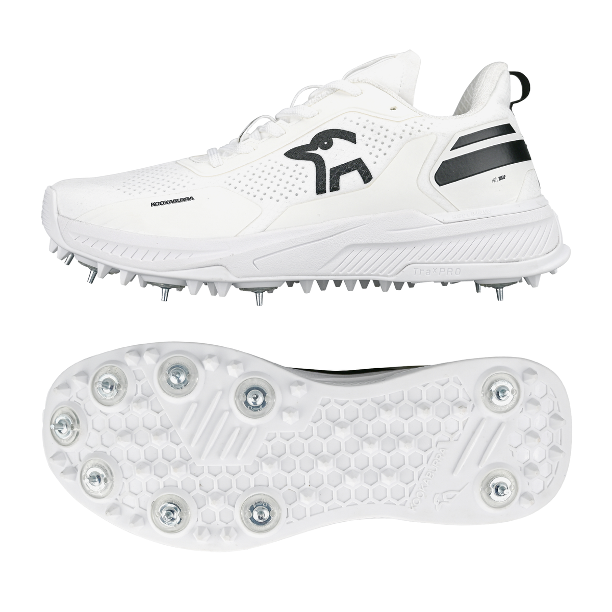 Kookaburra KC Players Spike Cricket Shoes 25/2026: White/Black