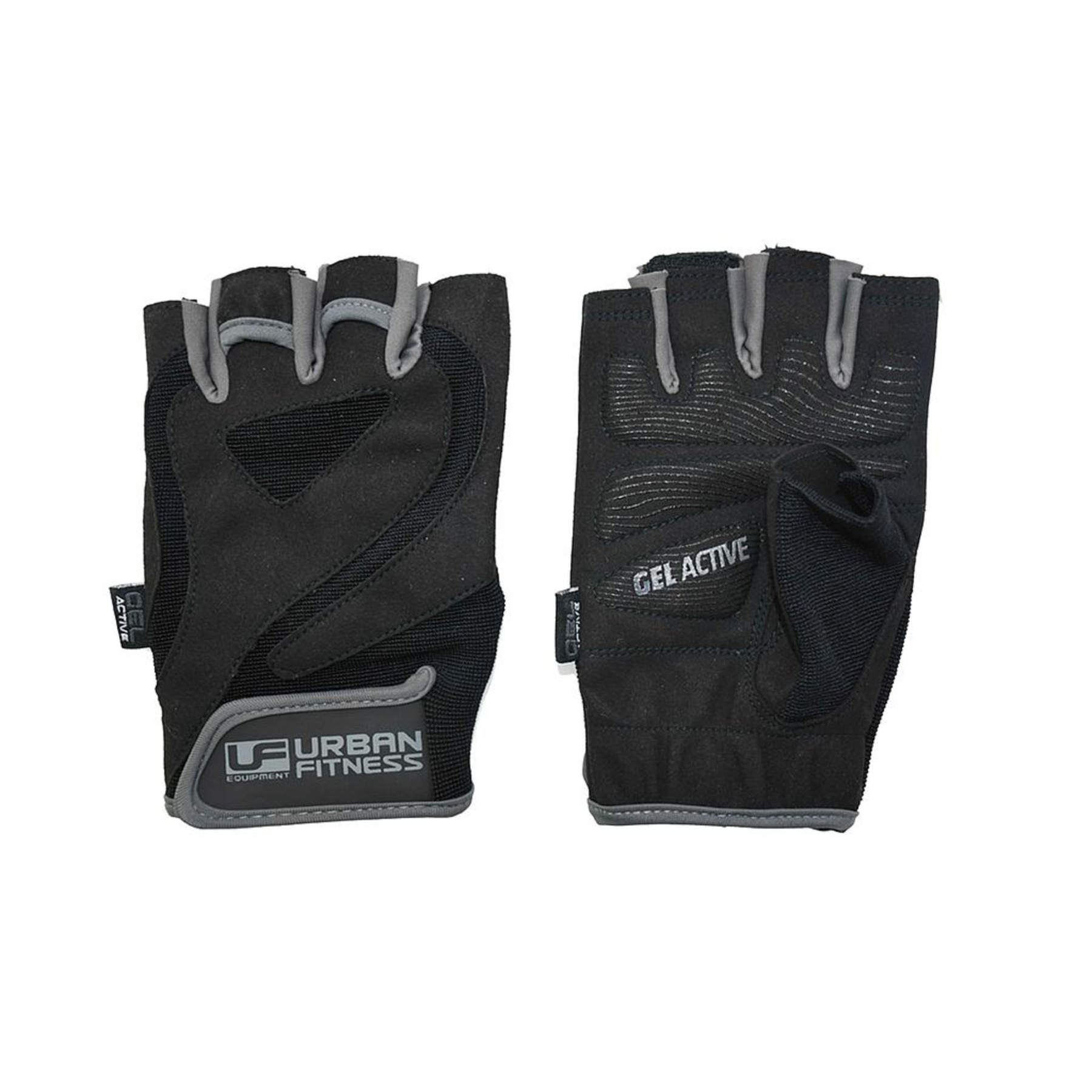 Urban Fitness Pro Gel Training Gloves: Black/Grey