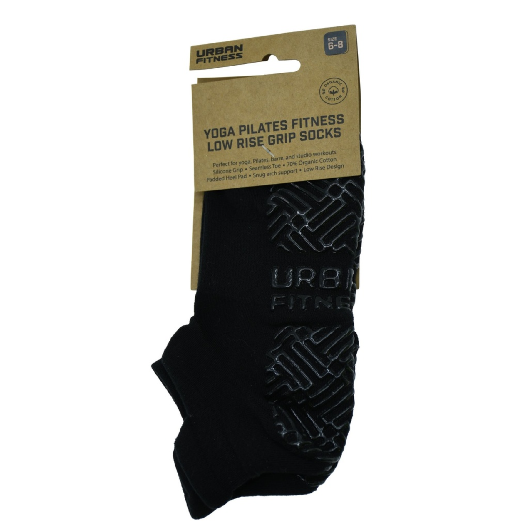 Urban Fitness Low Rise Grip Socks: Black