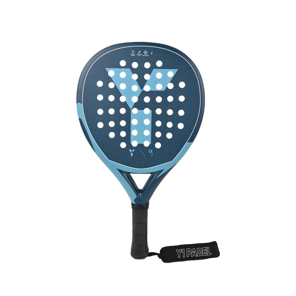 Y1 CX1 Padel Racket: Navy/Light Blue