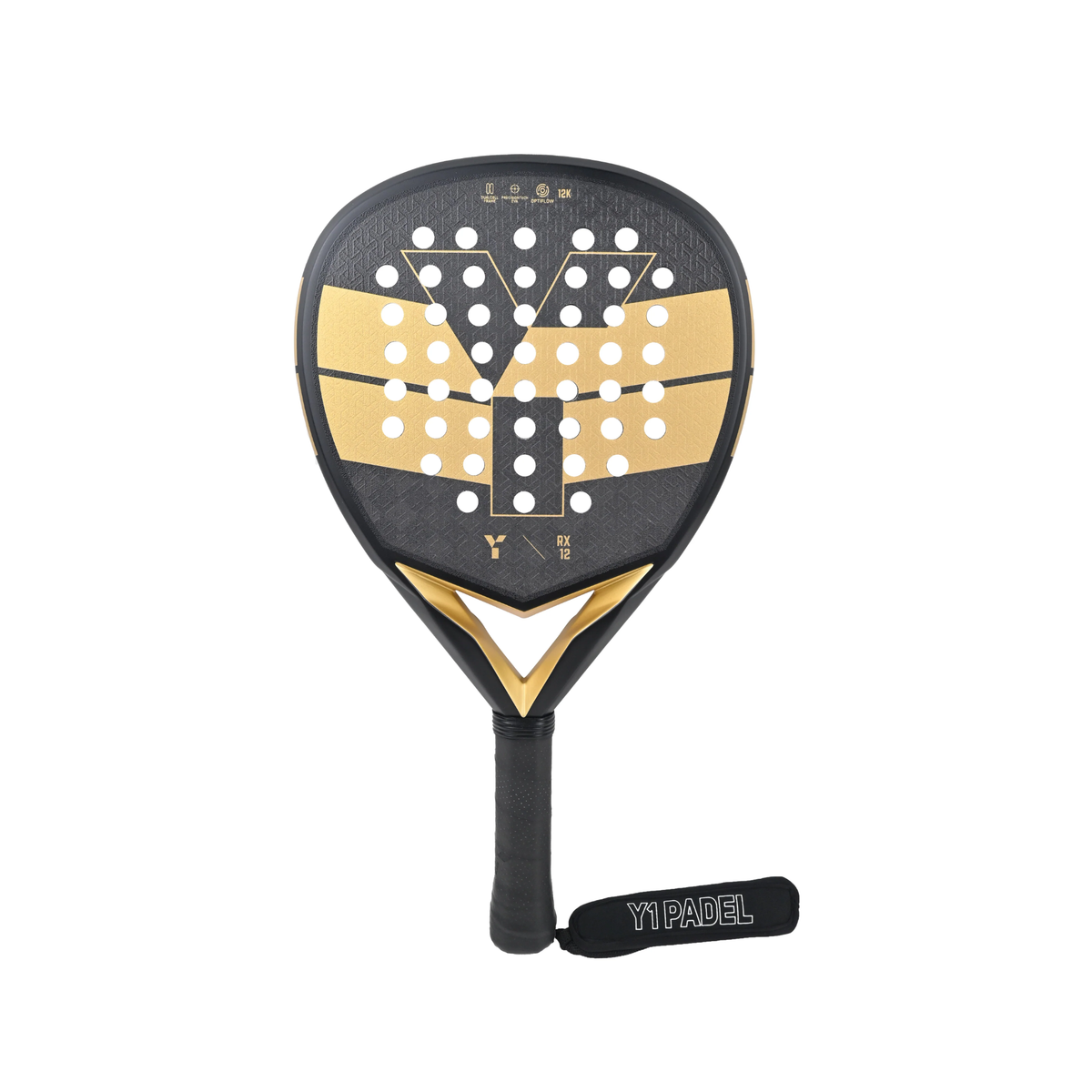 Y1 RX12  Padel Racket: Black/Gold