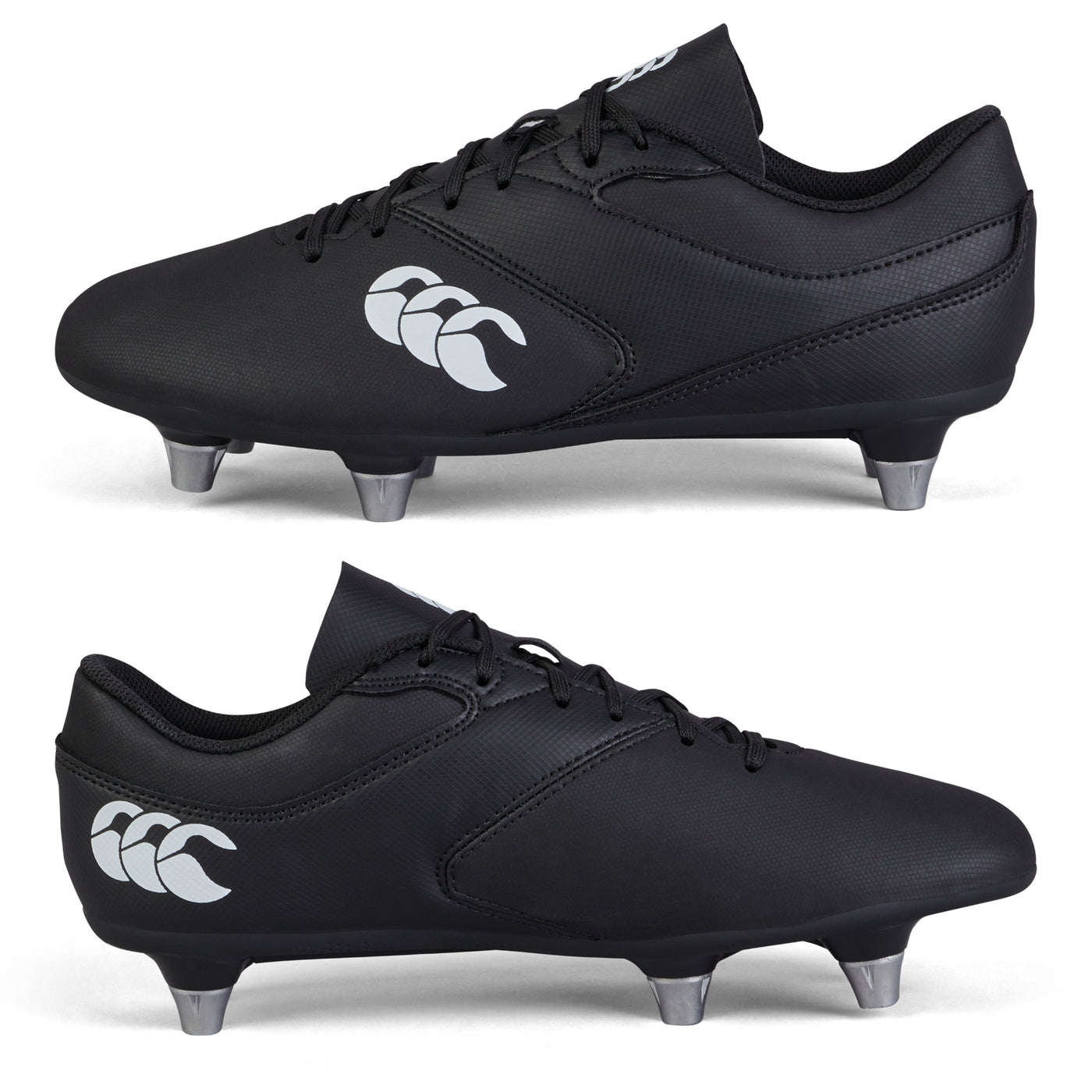 Canterbury Junior Phoenix Raze Soft Ground Rugby Boots: Black/White