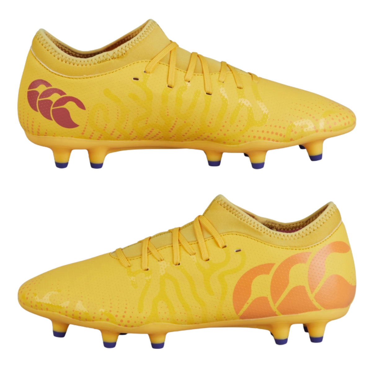 Canterbury Speed Infinite Team FG Rugby Boots: Yellow/Orange - 8.5