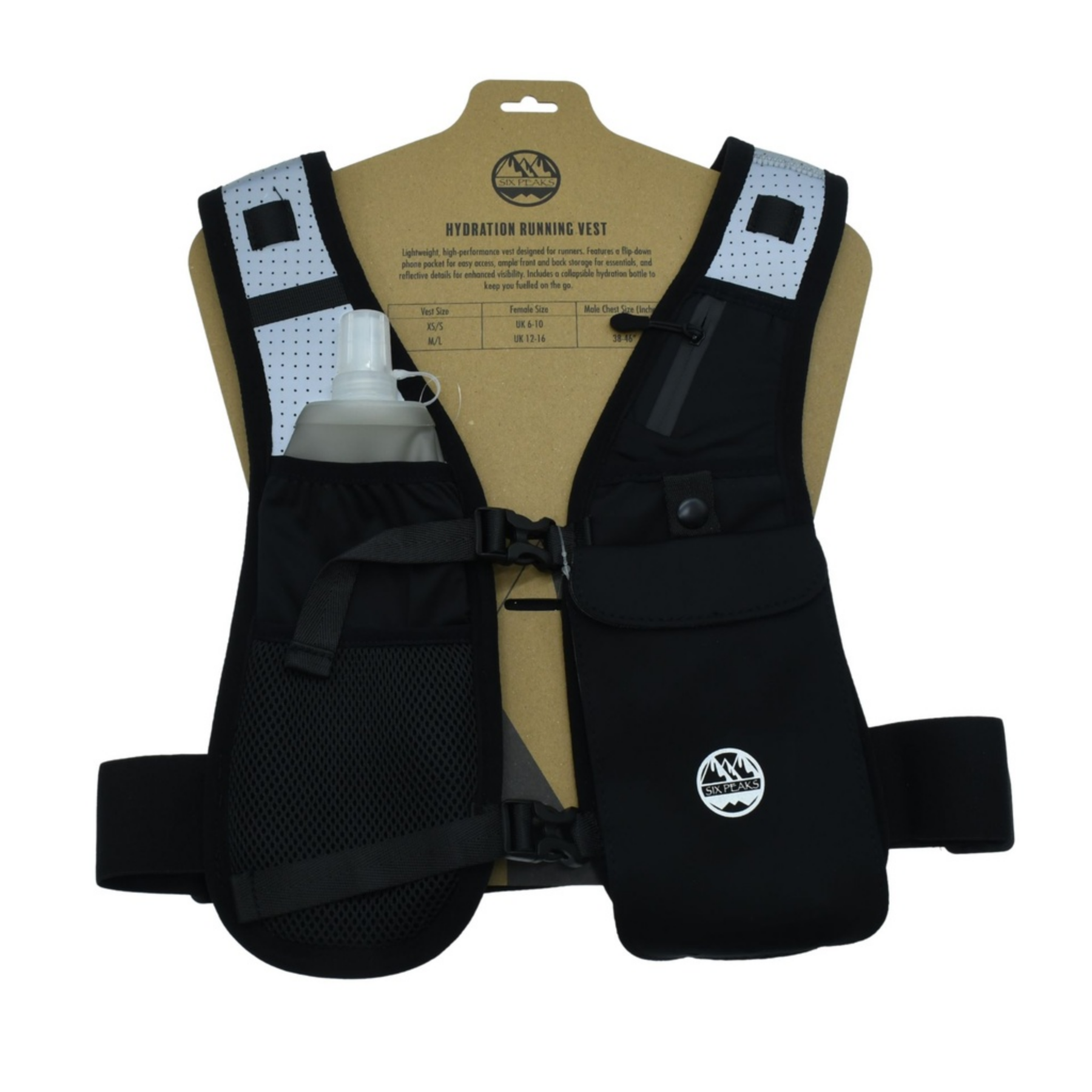 Six Peaks Hydration Running Vest: Black