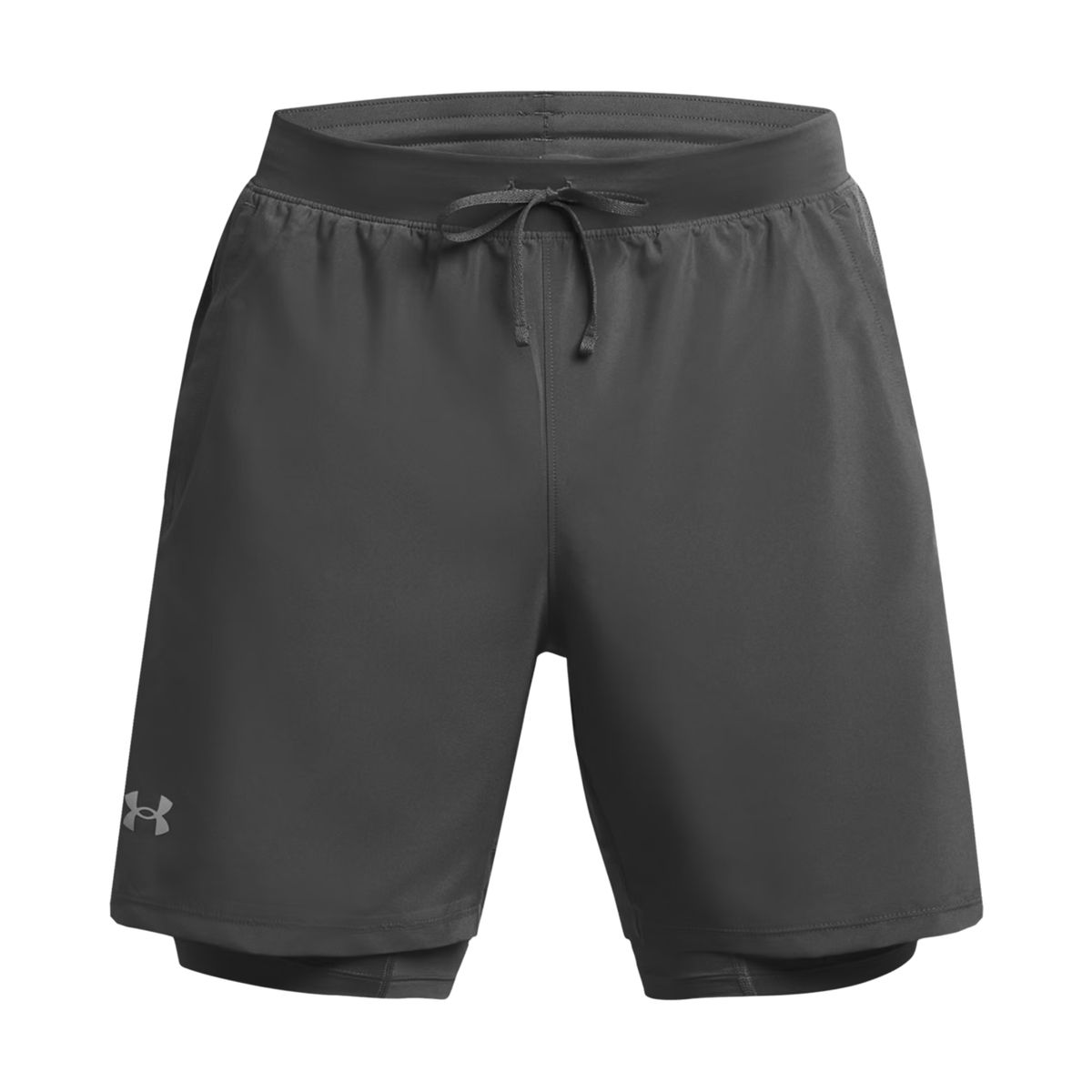 Under Armour Men's Launch Run 7inch 2-in-1 Running Shorts: Castlerock/Reflective