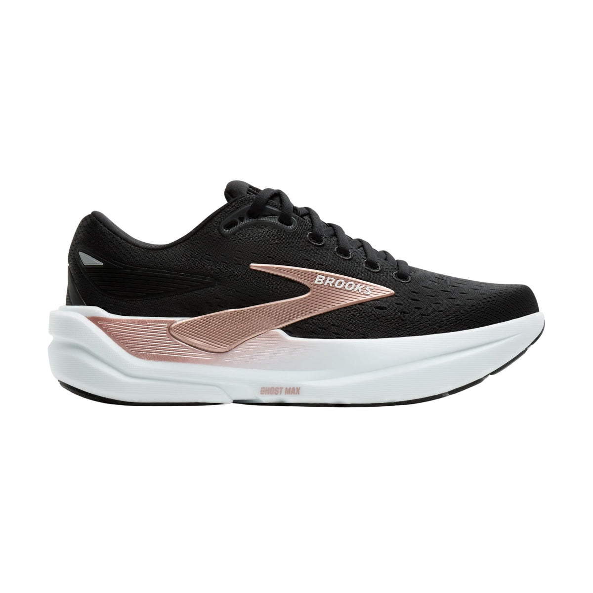 Brooks Ghost Max 3 Womens Running Shoes: Black/Black/Rose Gold