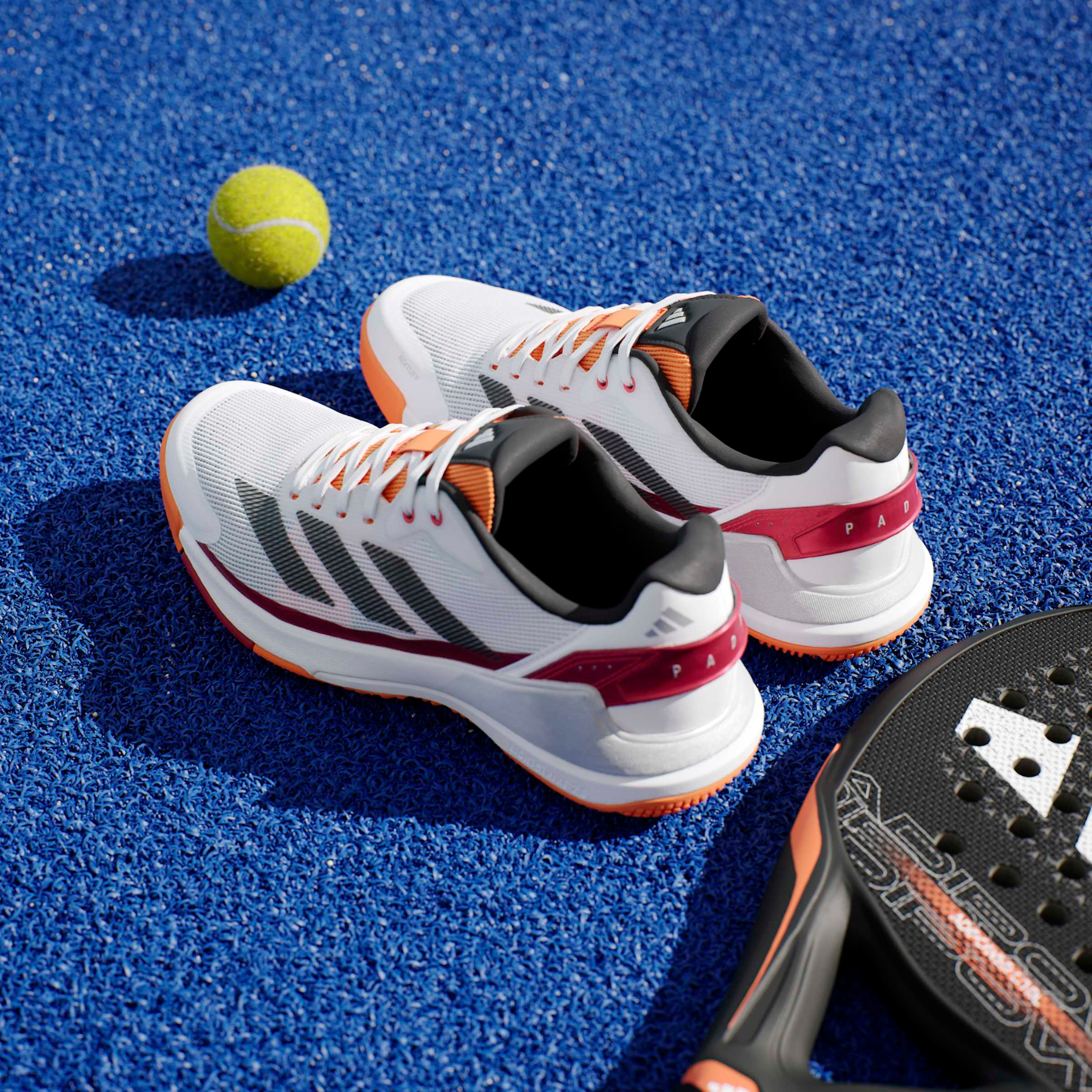 Adidas Crazyquick LS Men's Padel Shoes: White/Orange
