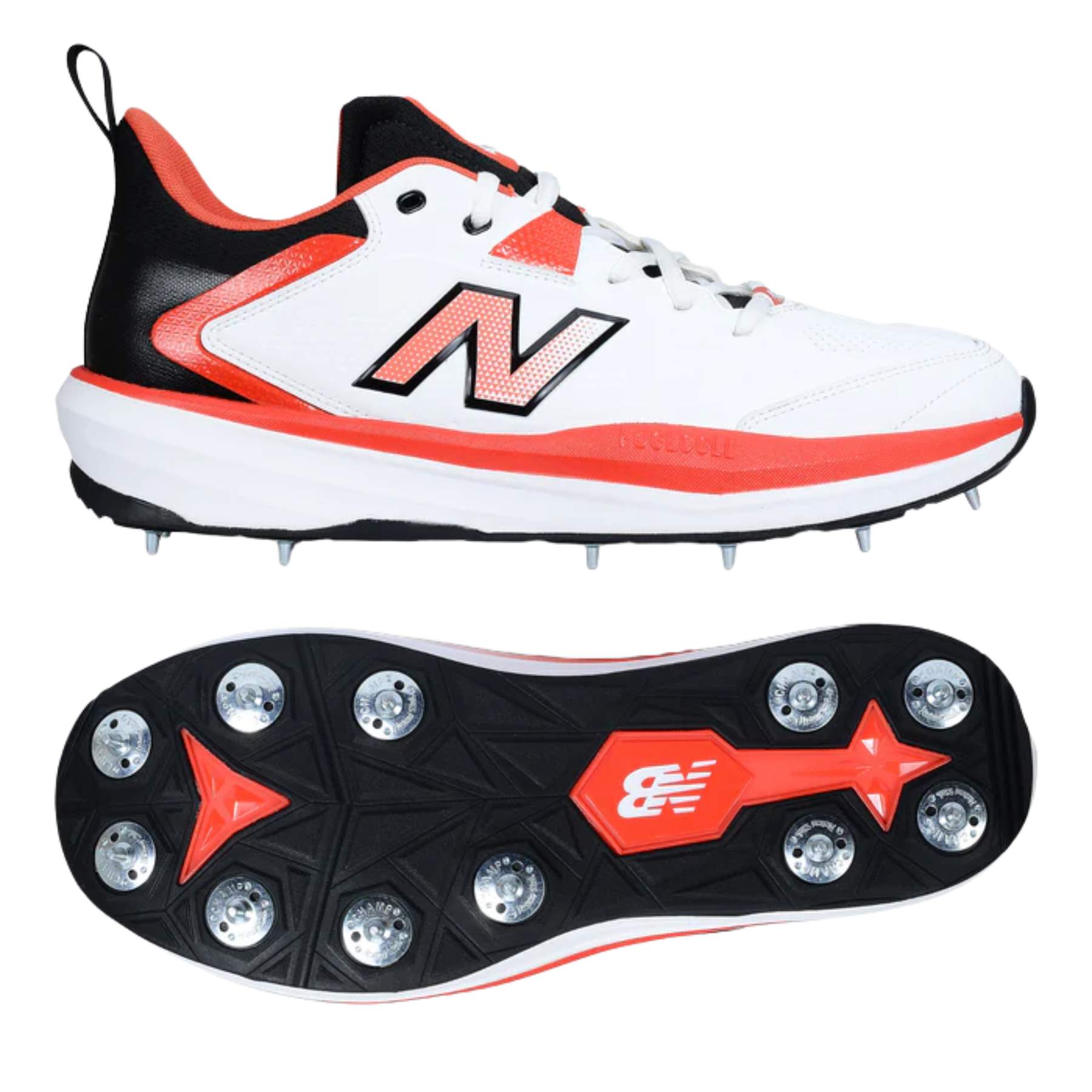 New Balance CK4030F6 Cricket Shoes: White/Orange
