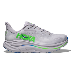 Hoka Clifton 10 Men's Running Shoes: Ash Grey/Neon Green