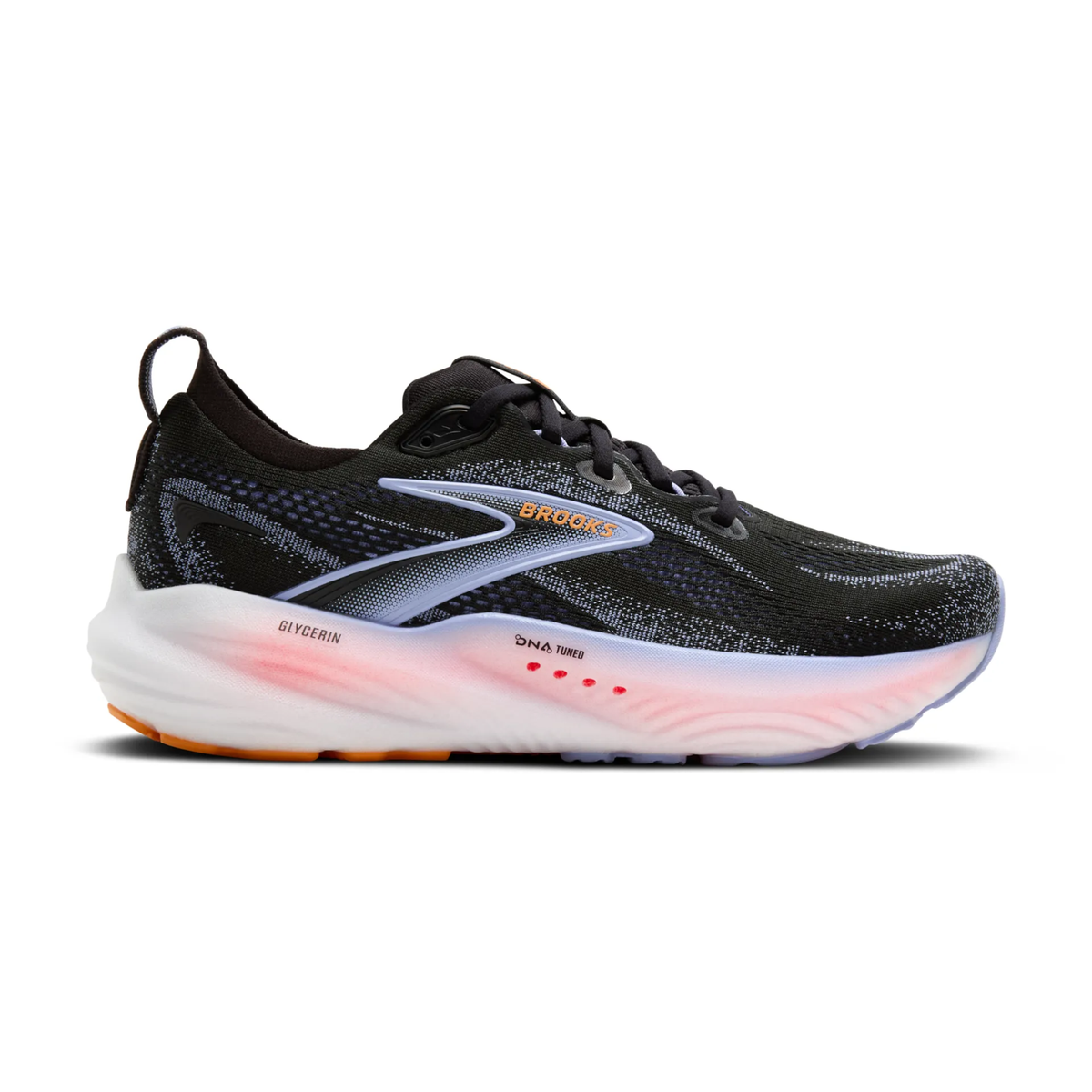 Brooks Glycerin 22 Women's Running Shoes: Black/Blue Heron/Orange