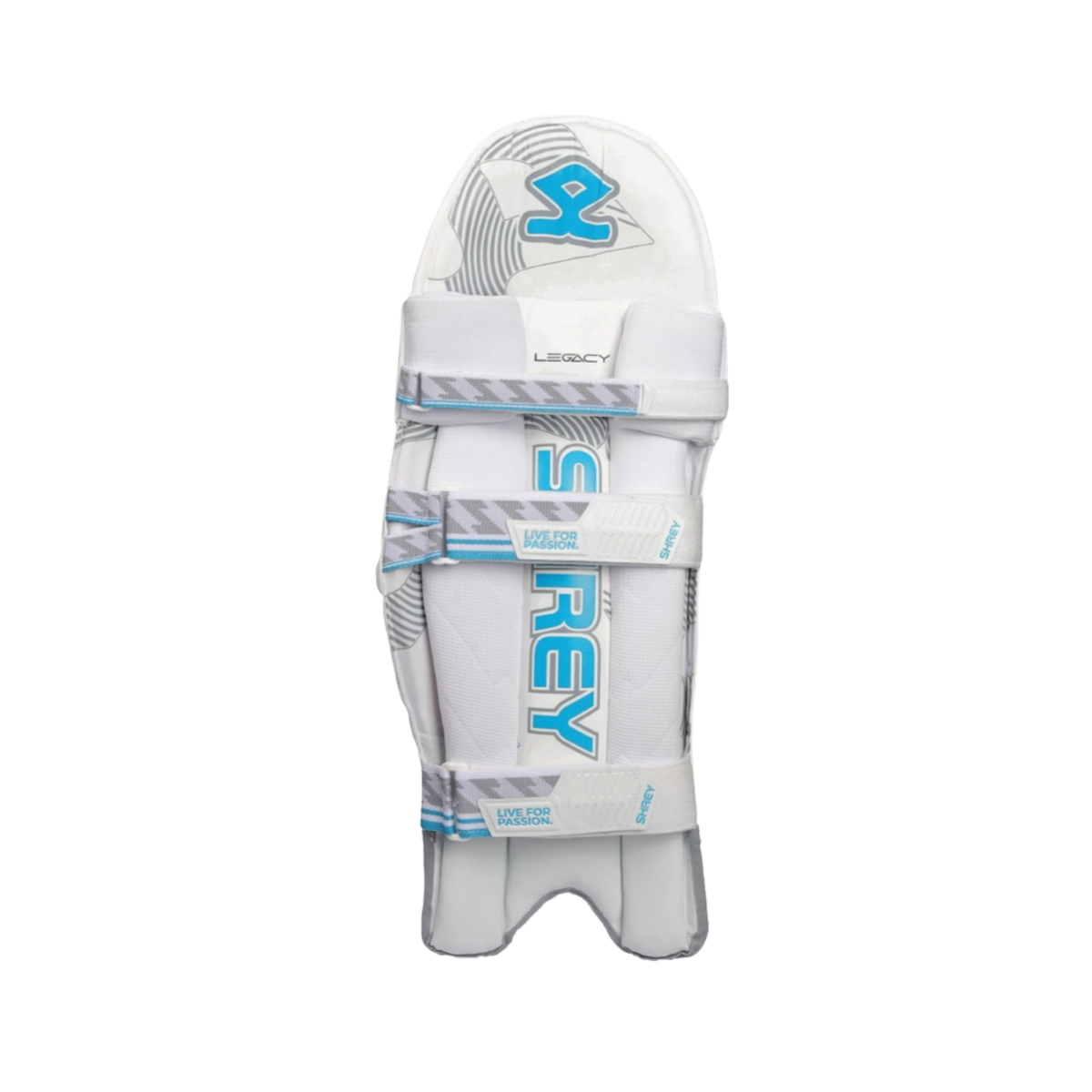 Shrey Legacy Cricket Batting Legguard: White/Grey - Adult RH