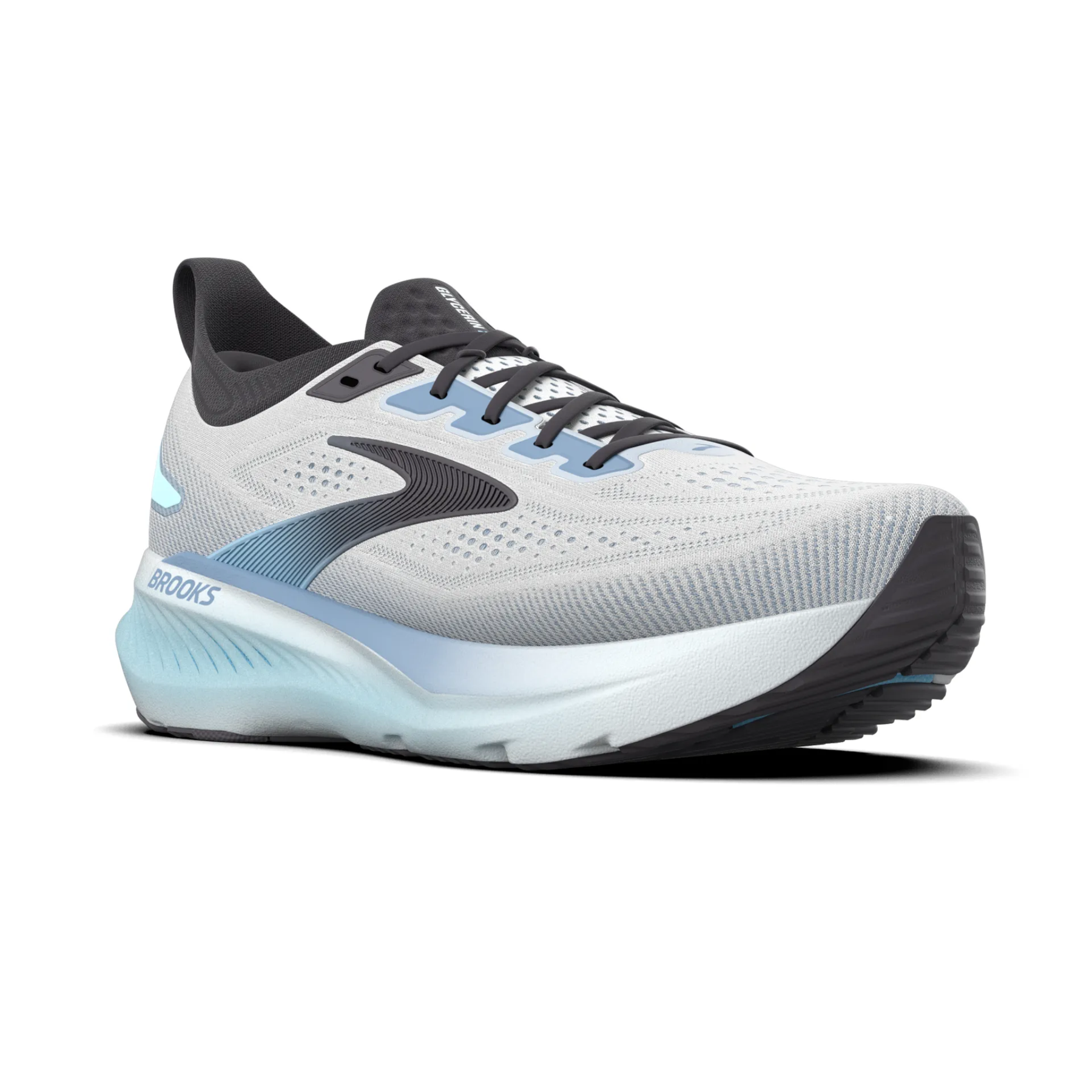 Brooks Glycerin 23 Men's Running Shoes: White/Rain/Baltic Sea
