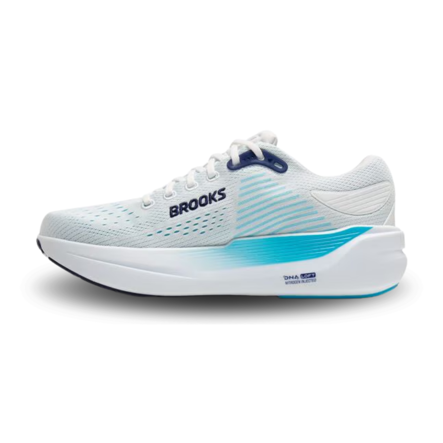 Brooks Ghost Max 3 Mens Running Shoes: Bright White/Beacon Blue/Teal